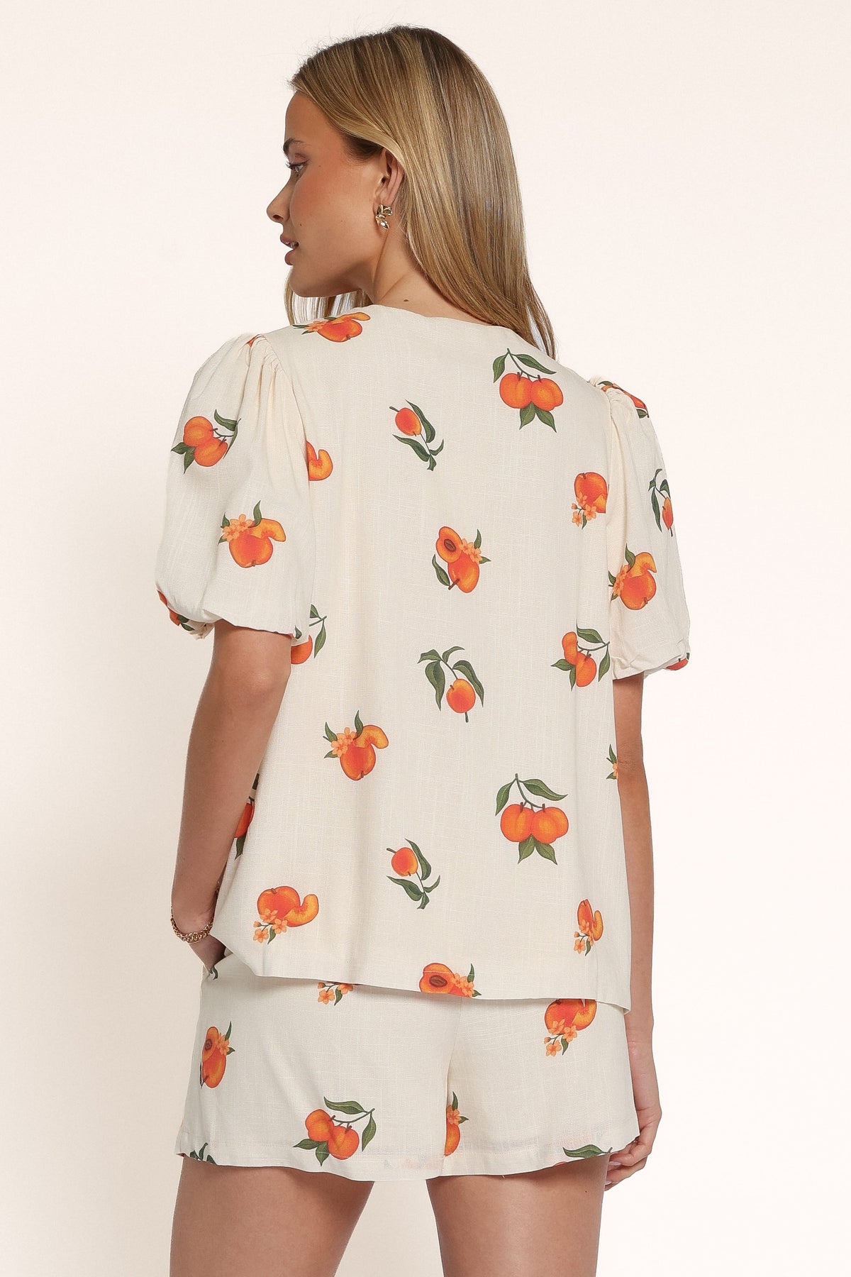 SETS Yaz Short Set - Cream Peach Print