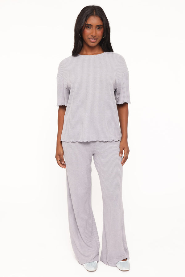 SETS Zenith Ribbed Pant Set - Grey