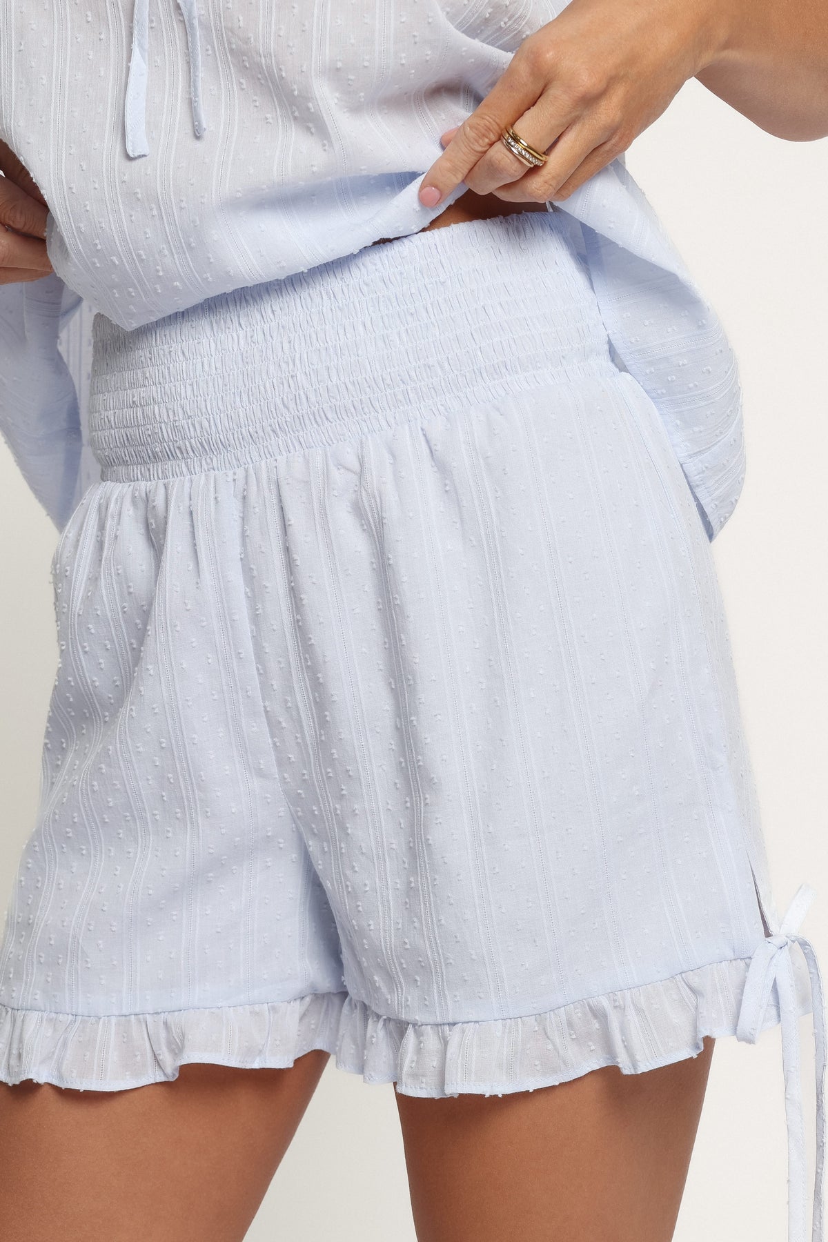 SETS Zina Smocked Short Set - Light Blue