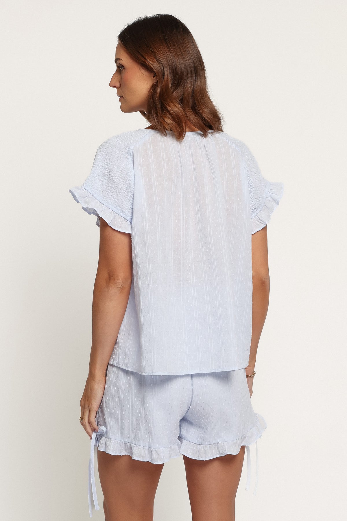 SETS Zina Smocked Short Set - Light Blue