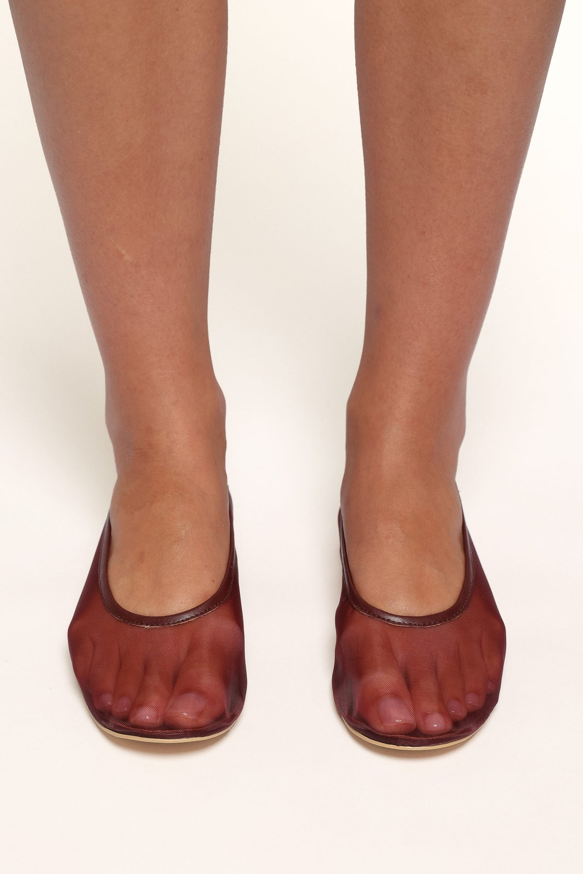 SHOES Evonne Mesh Flat - Burgundy