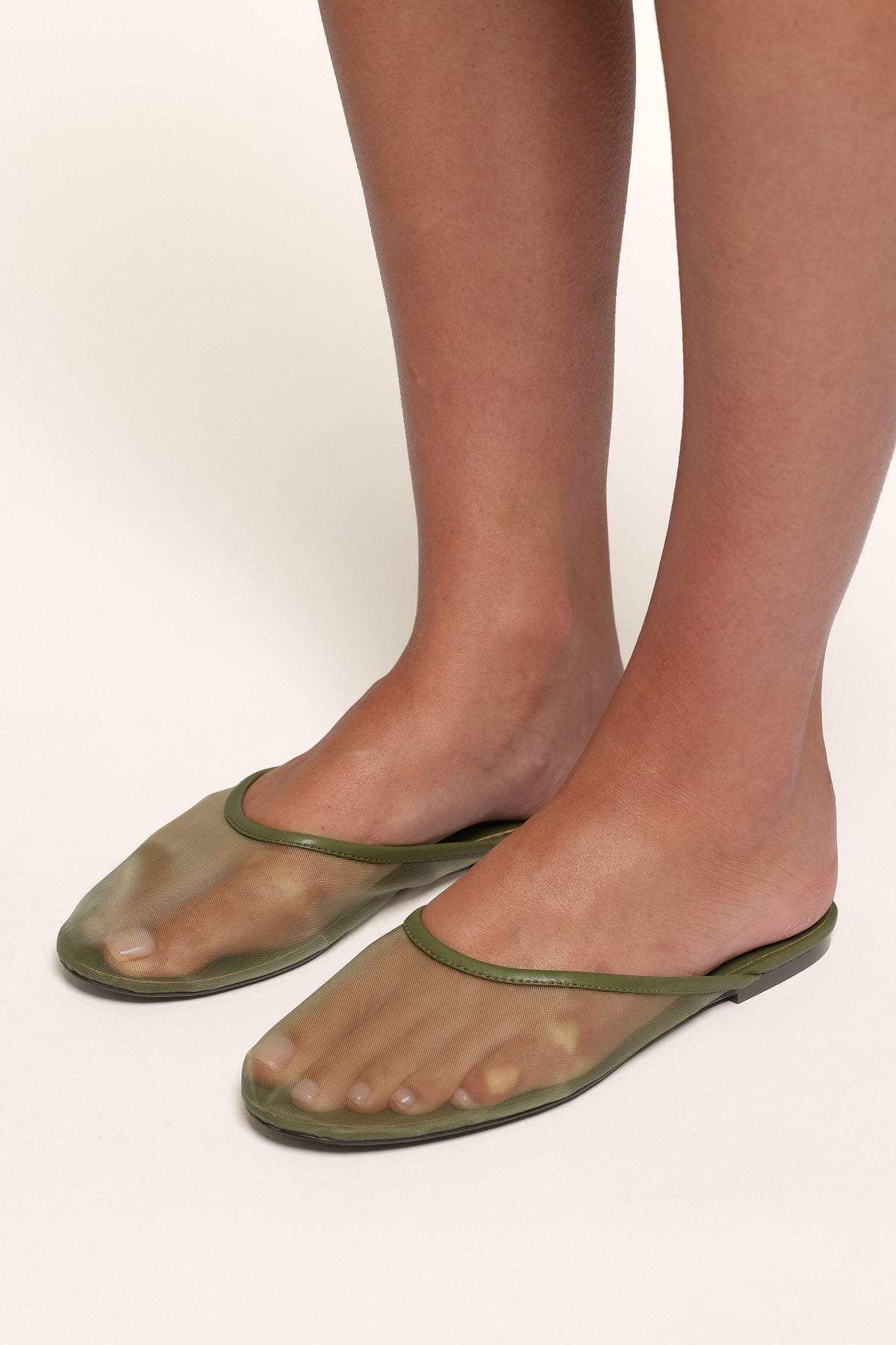 SHOES Gabrielle Mesh Flat - Olive Green