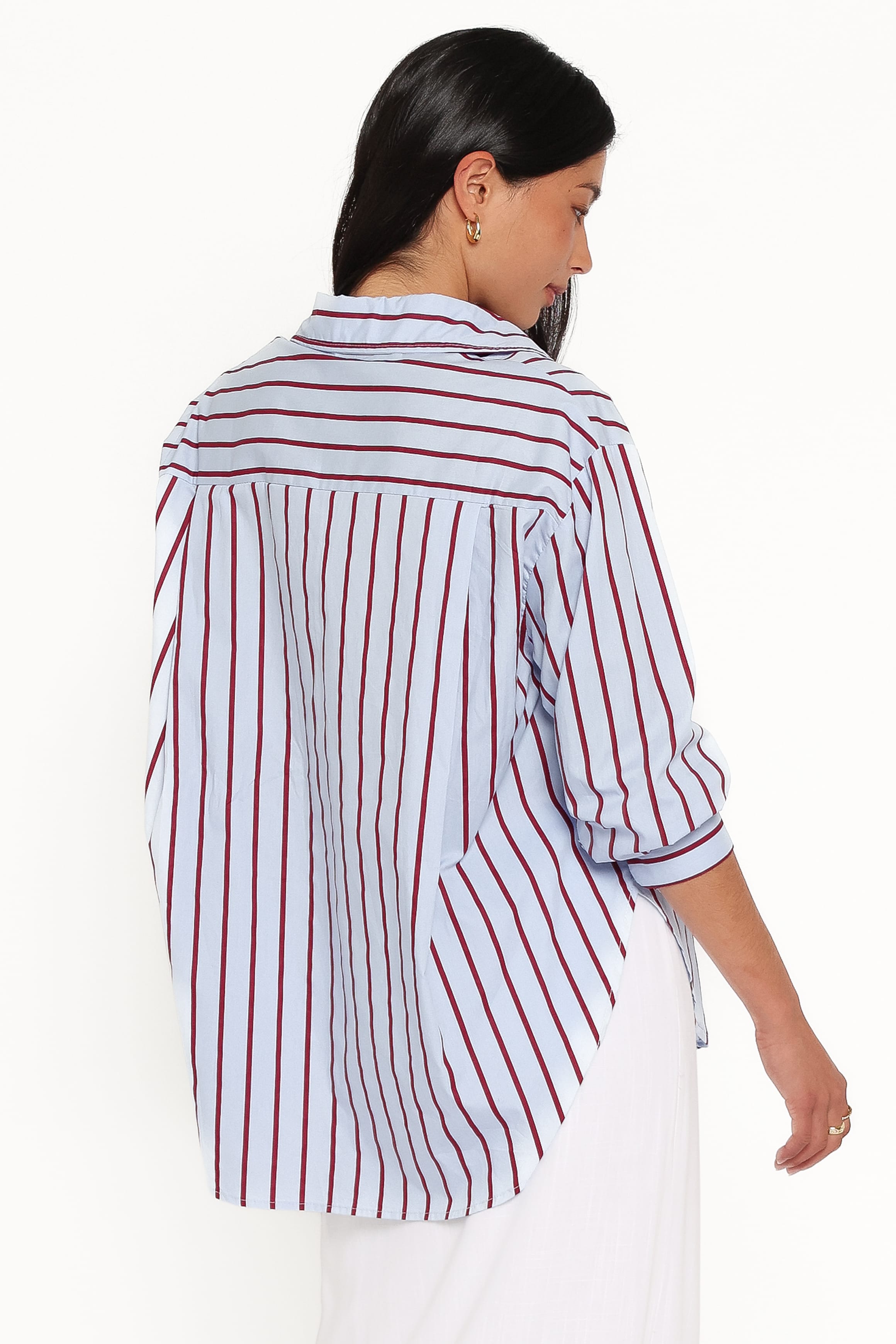 TOPS Adam Stripe Shirt - Blue Stripe