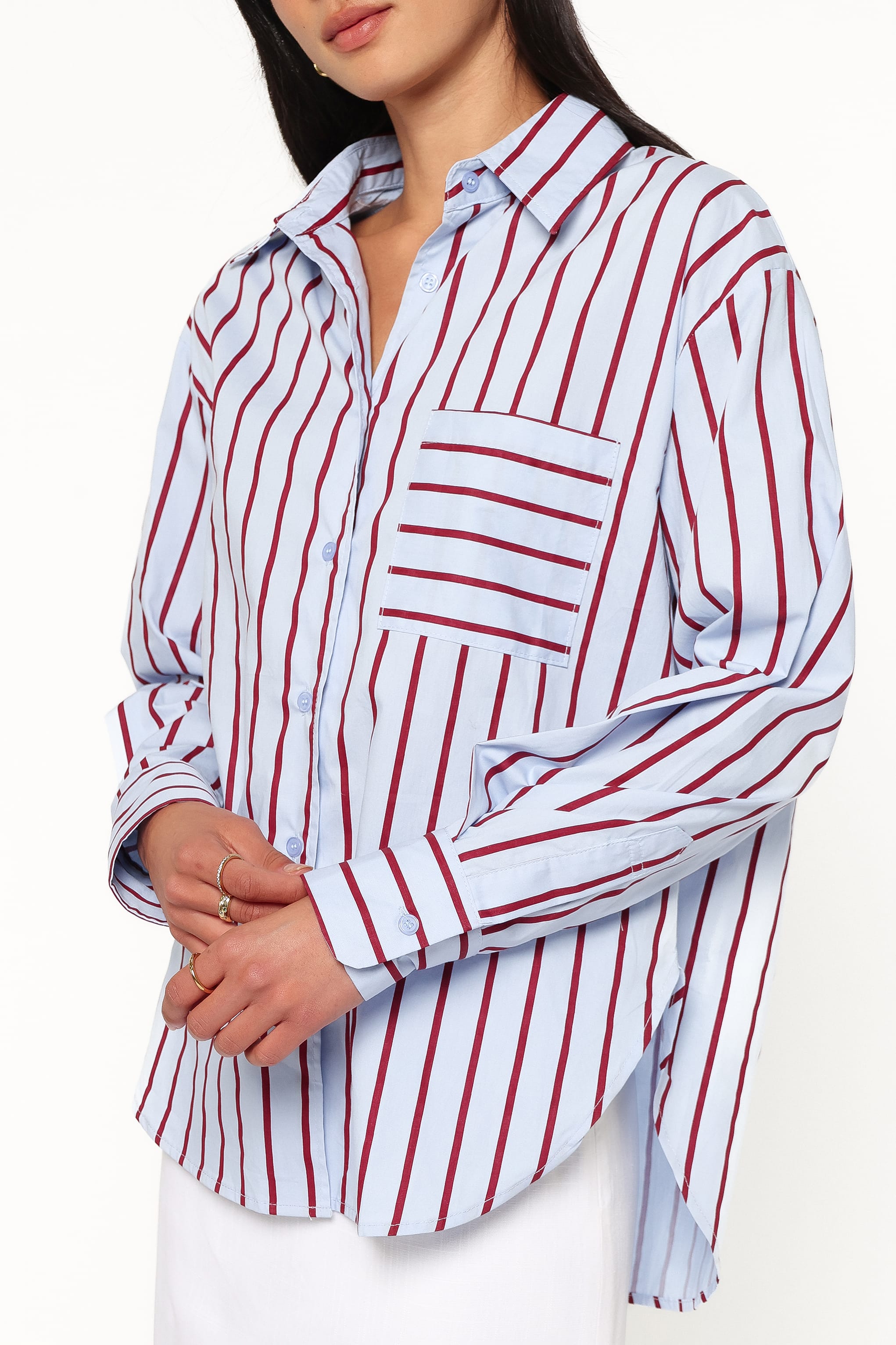 TOPS Adam Stripe Shirt - Blue Stripe
