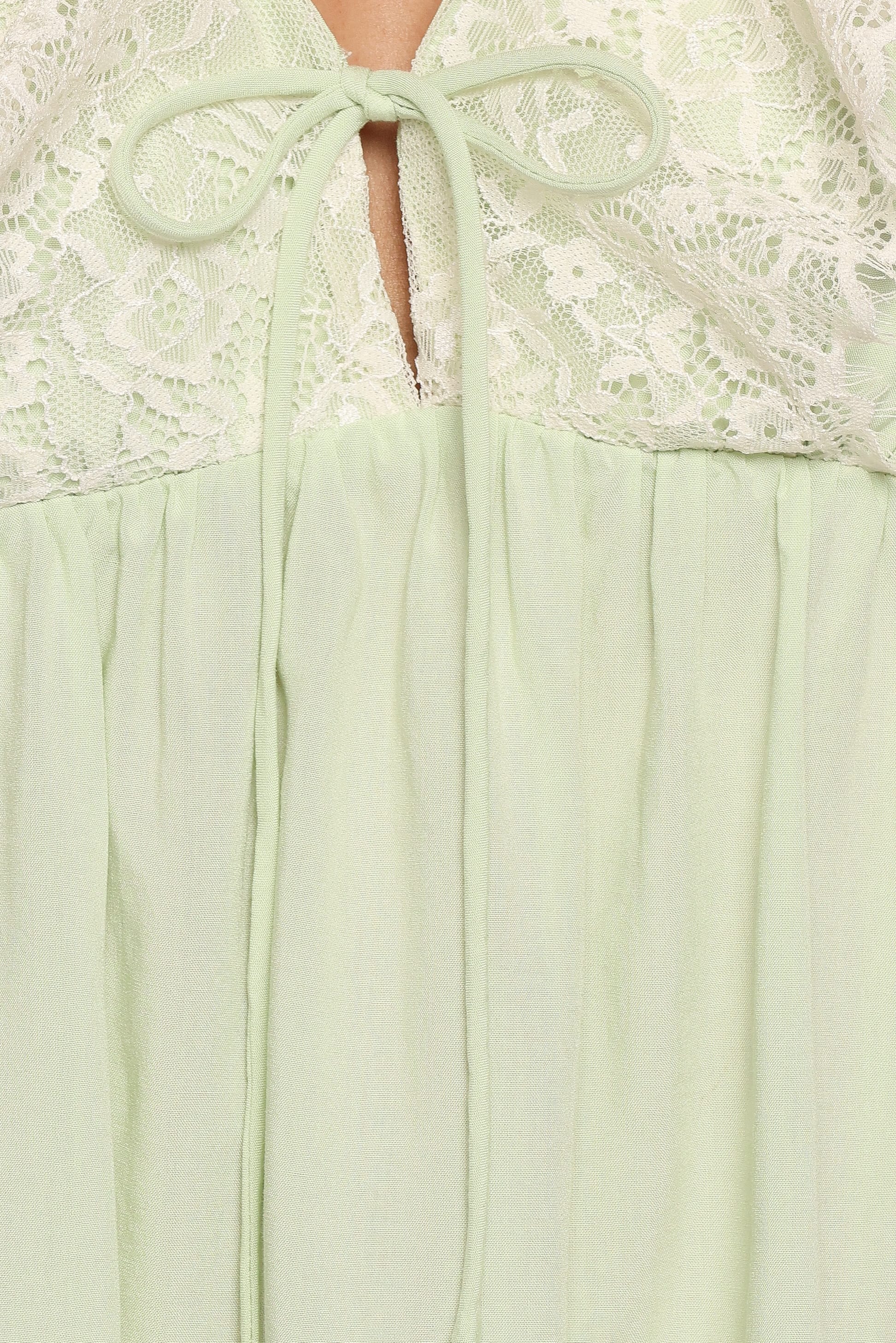 TOPS Alicelle Vintage Lace Top - Jade Green