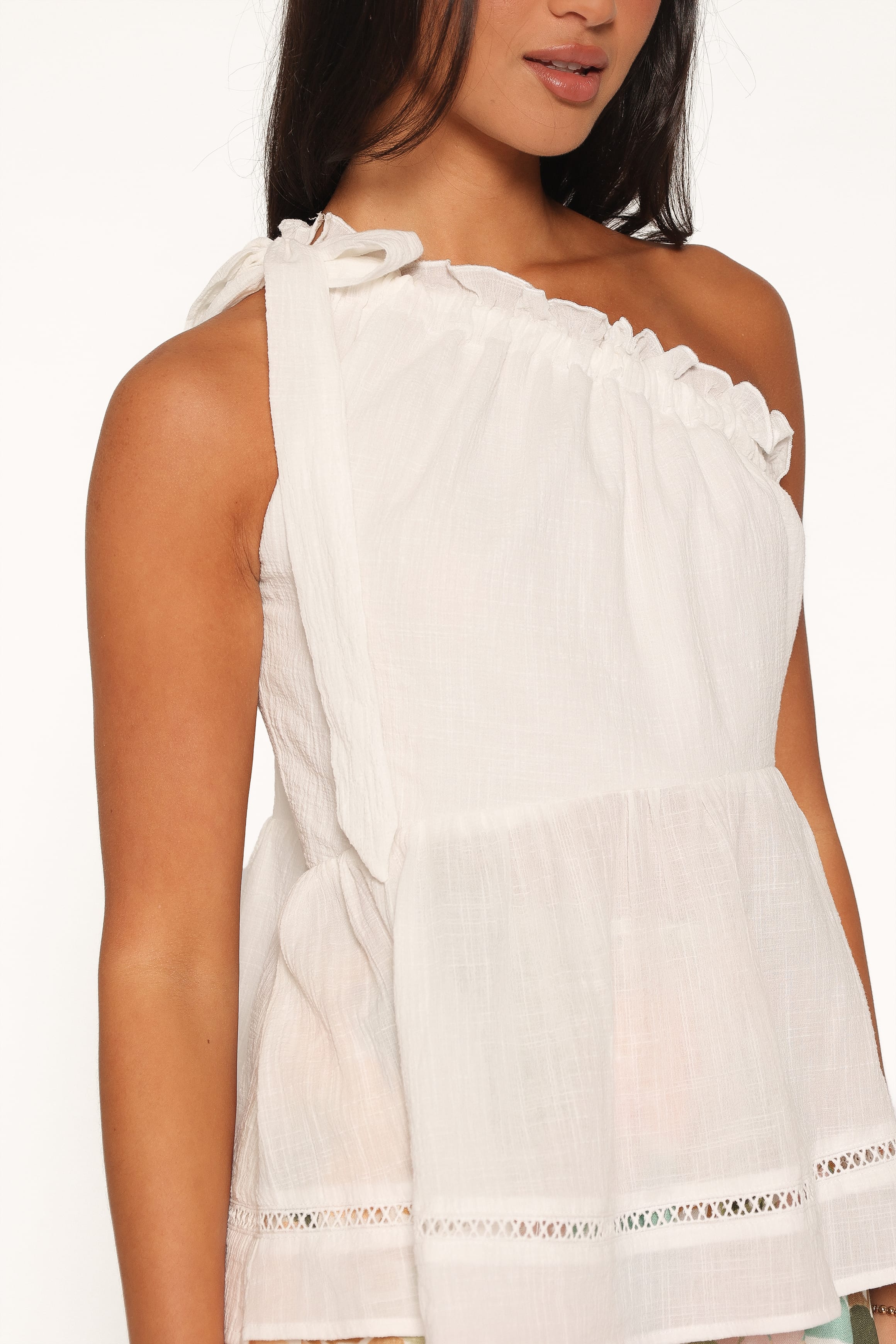 TOPS Alison One Shoulder Top - White