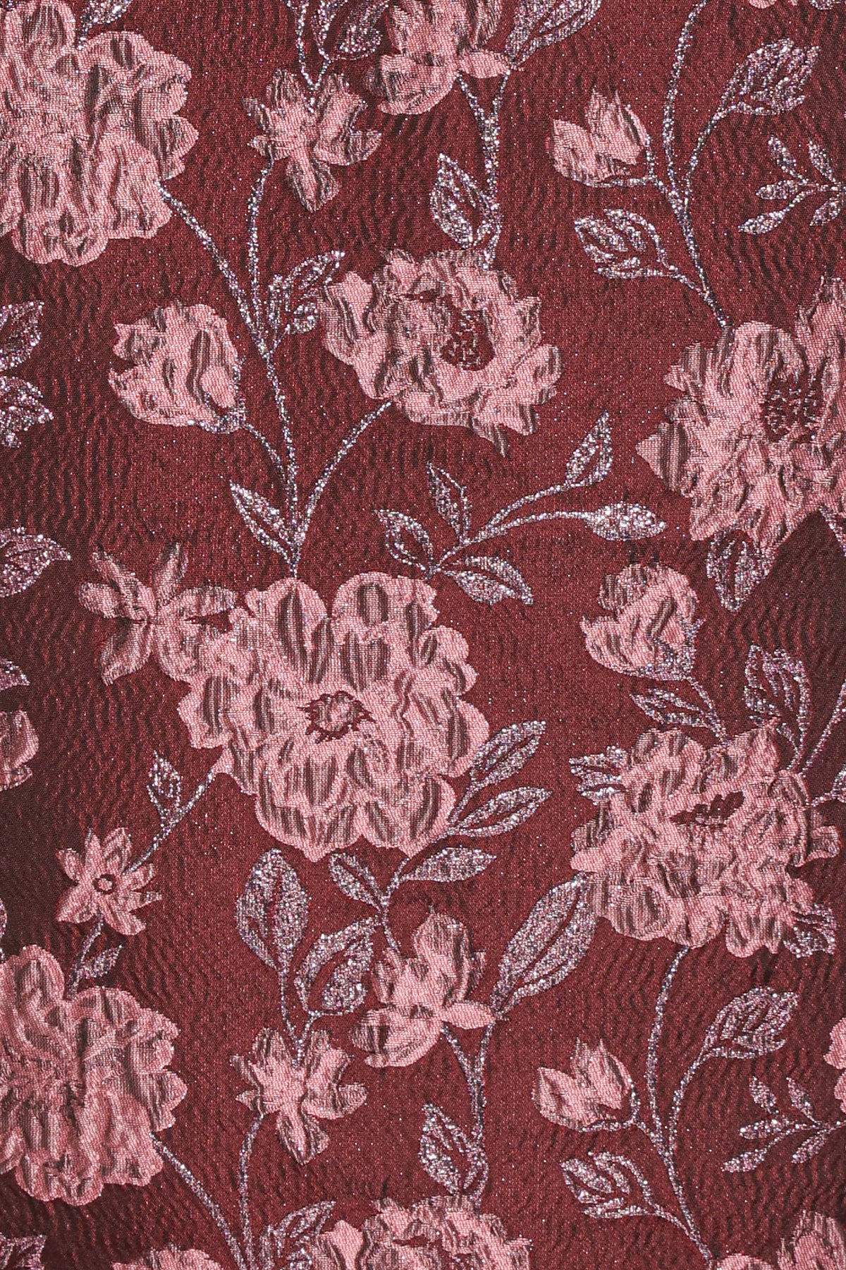 TOPS Allegro Peplum Top - Plum Brocade