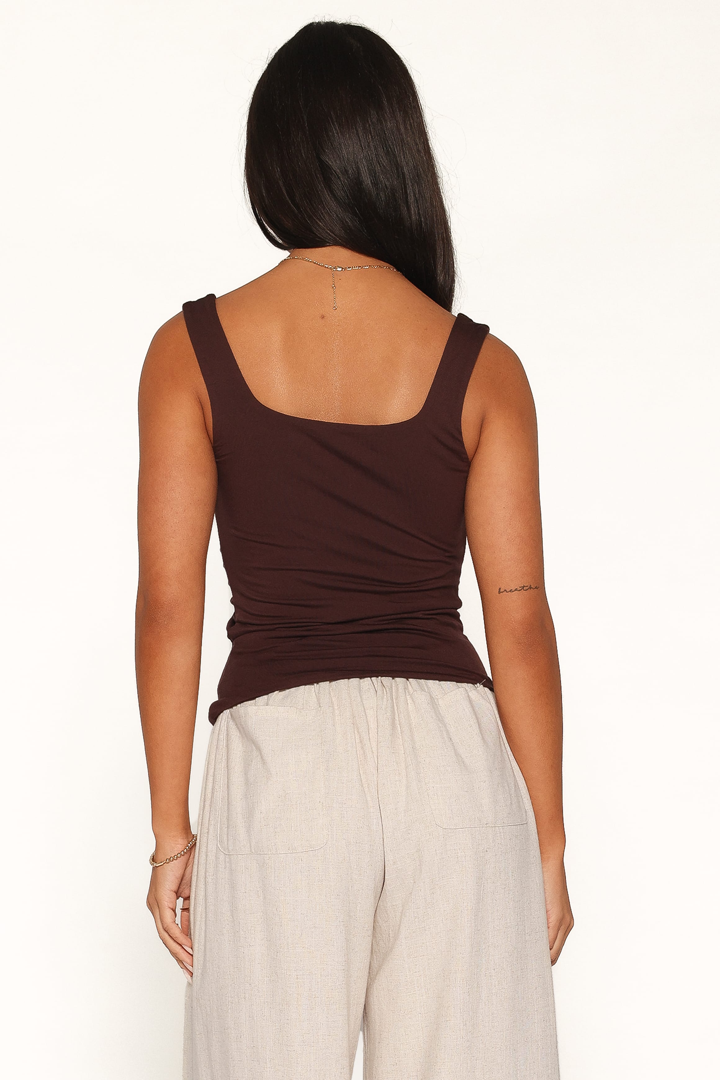 TOPS Allyson Ruched Knit Top - Brown