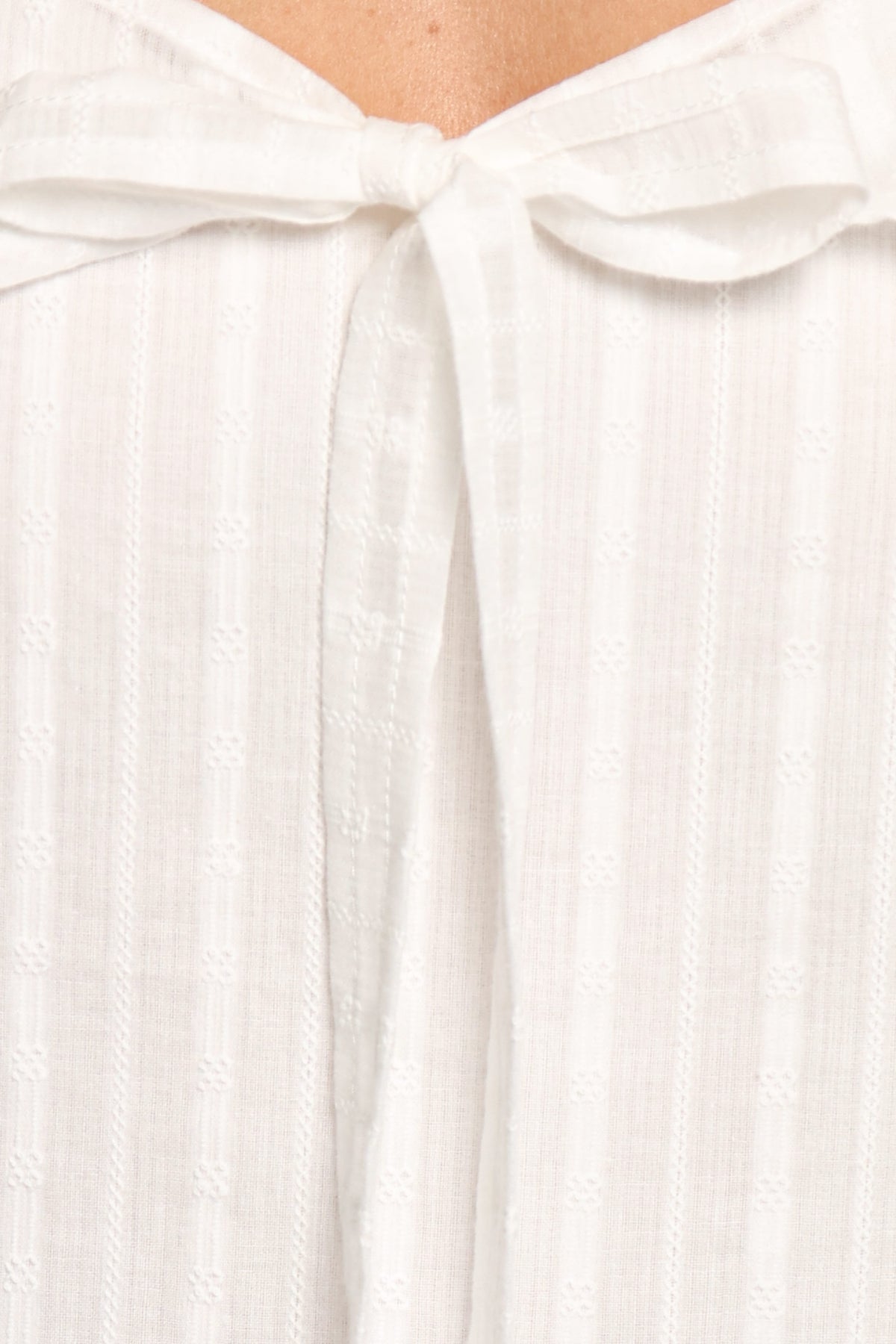 TOPS Ayden Tie Detail Top - White