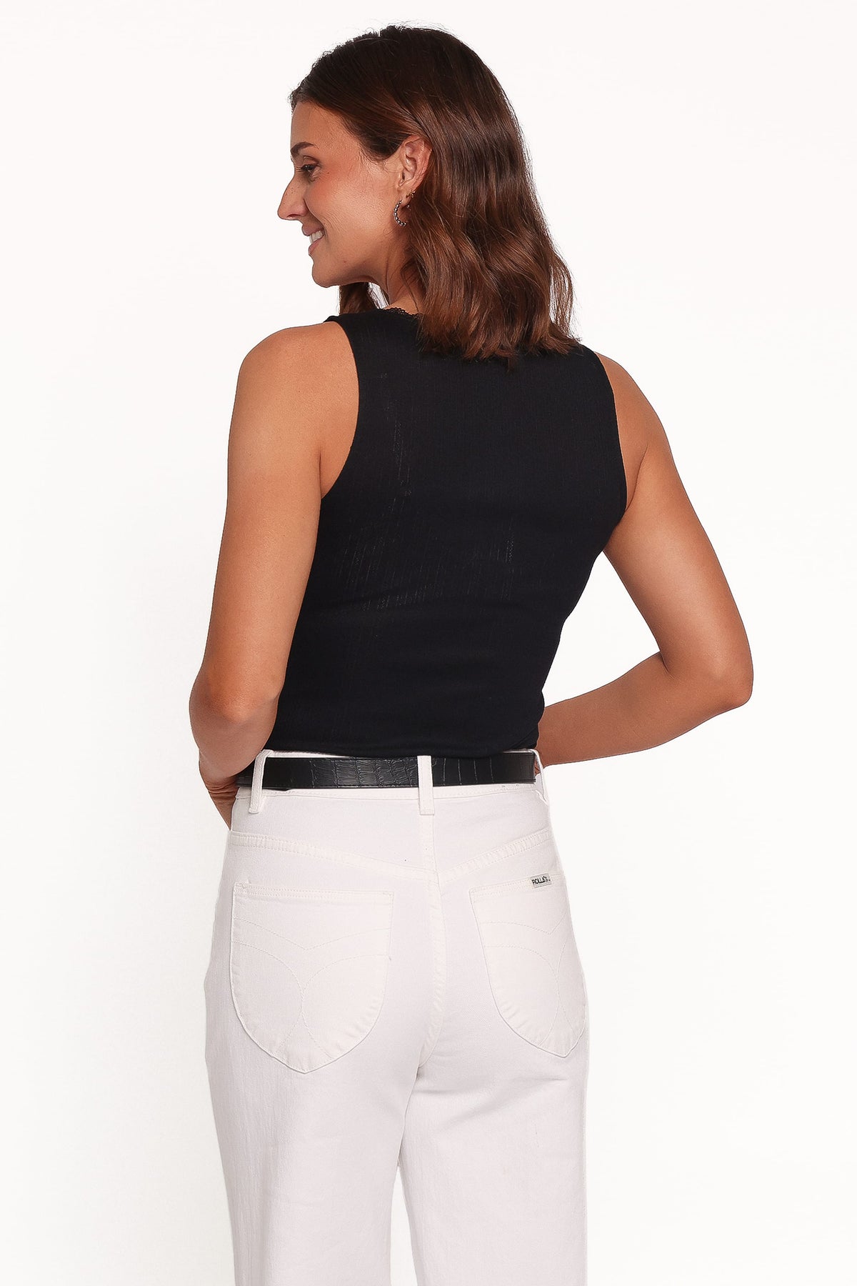 TOPS Bowie Pointelle Top - Black
