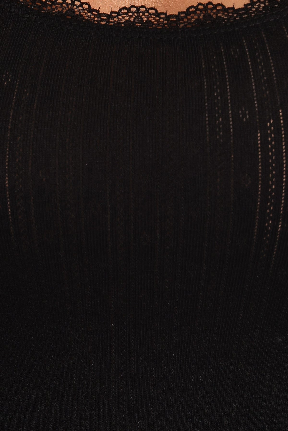 TOPS Bowie Pointelle Top - Black