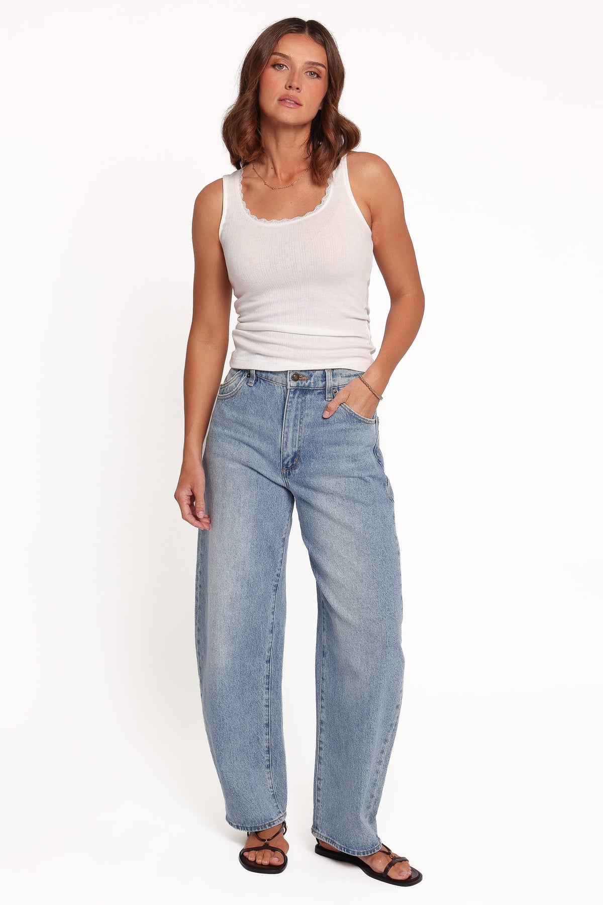 TOPS Bowie Pointelle Top - White
