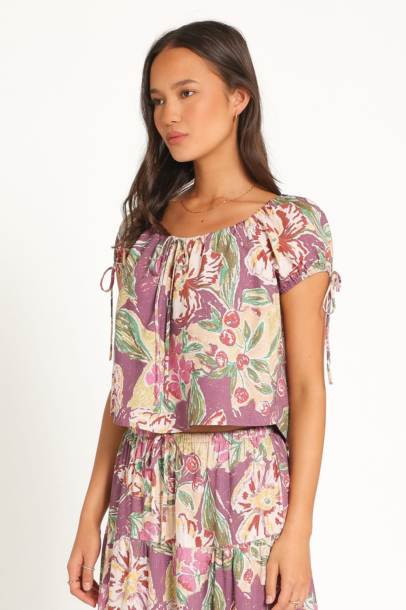 TOPS Brenna Top - Purple Floral