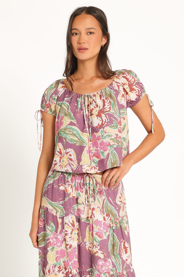 TOPS Brenna Top - Purple Floral