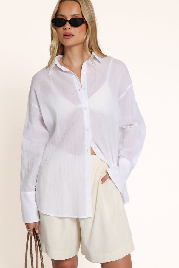 TOPS Carlyle Oversized Shirt - White