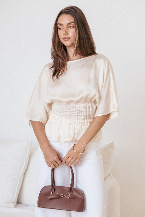 TOPS Cherish Pintuck Top - Cream