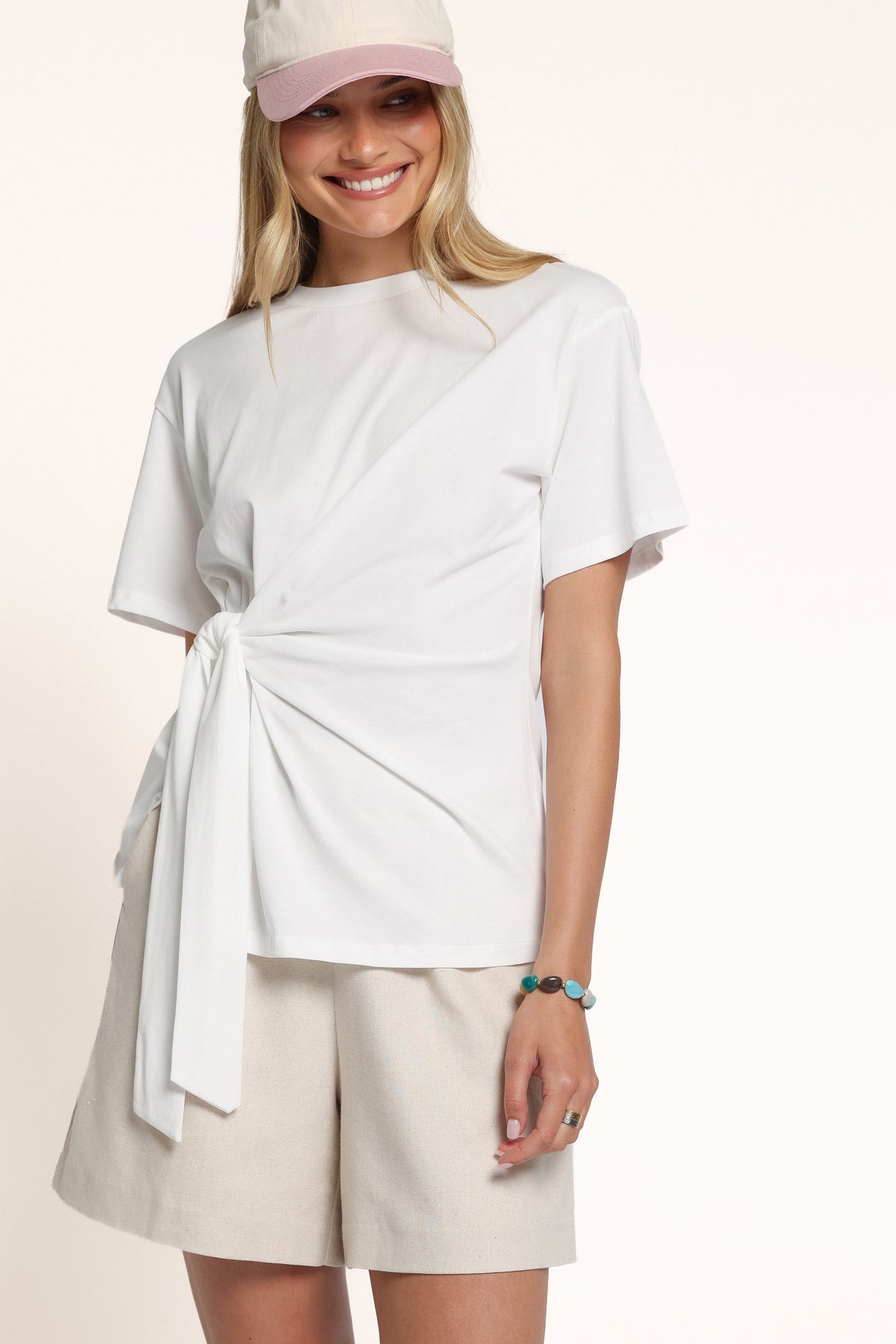 TOPS Devina Knot Tee - White