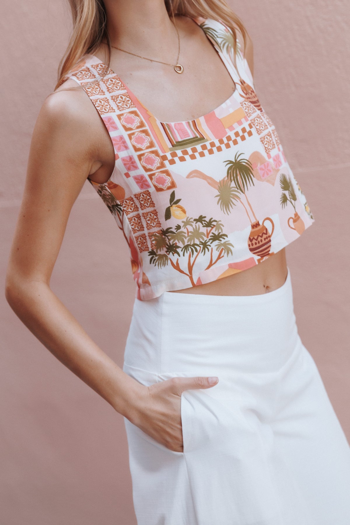 TOPS Devlin Top - Pink Tropical