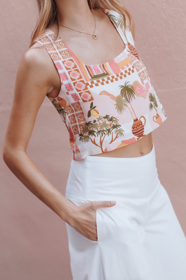 TOPS Devlin Top - Pink Tropical