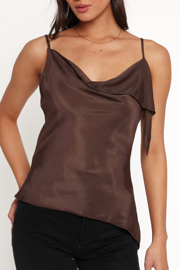 TOPS Devon Top - Chocolate Brown