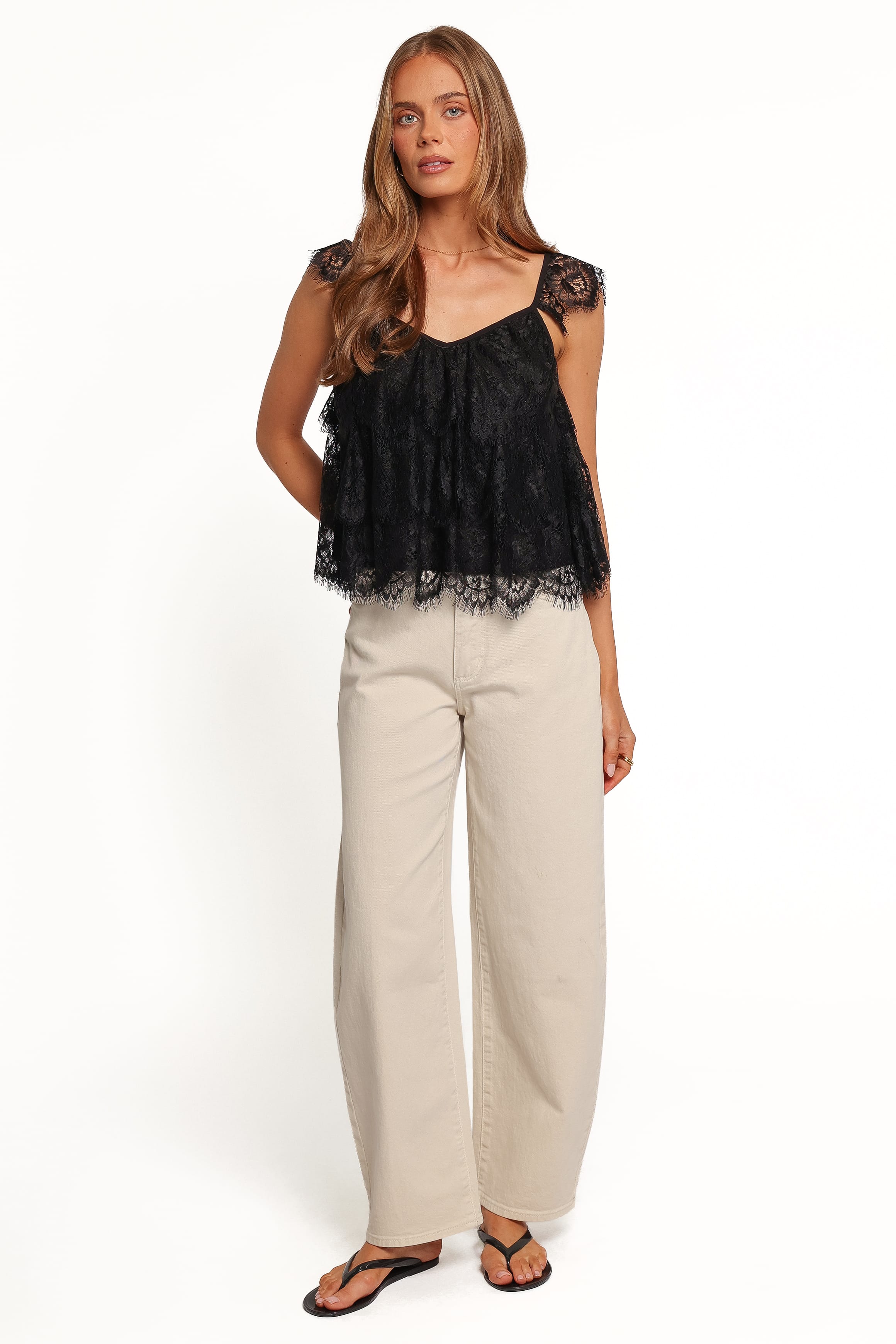 TOPS Dina Lace Top - Black