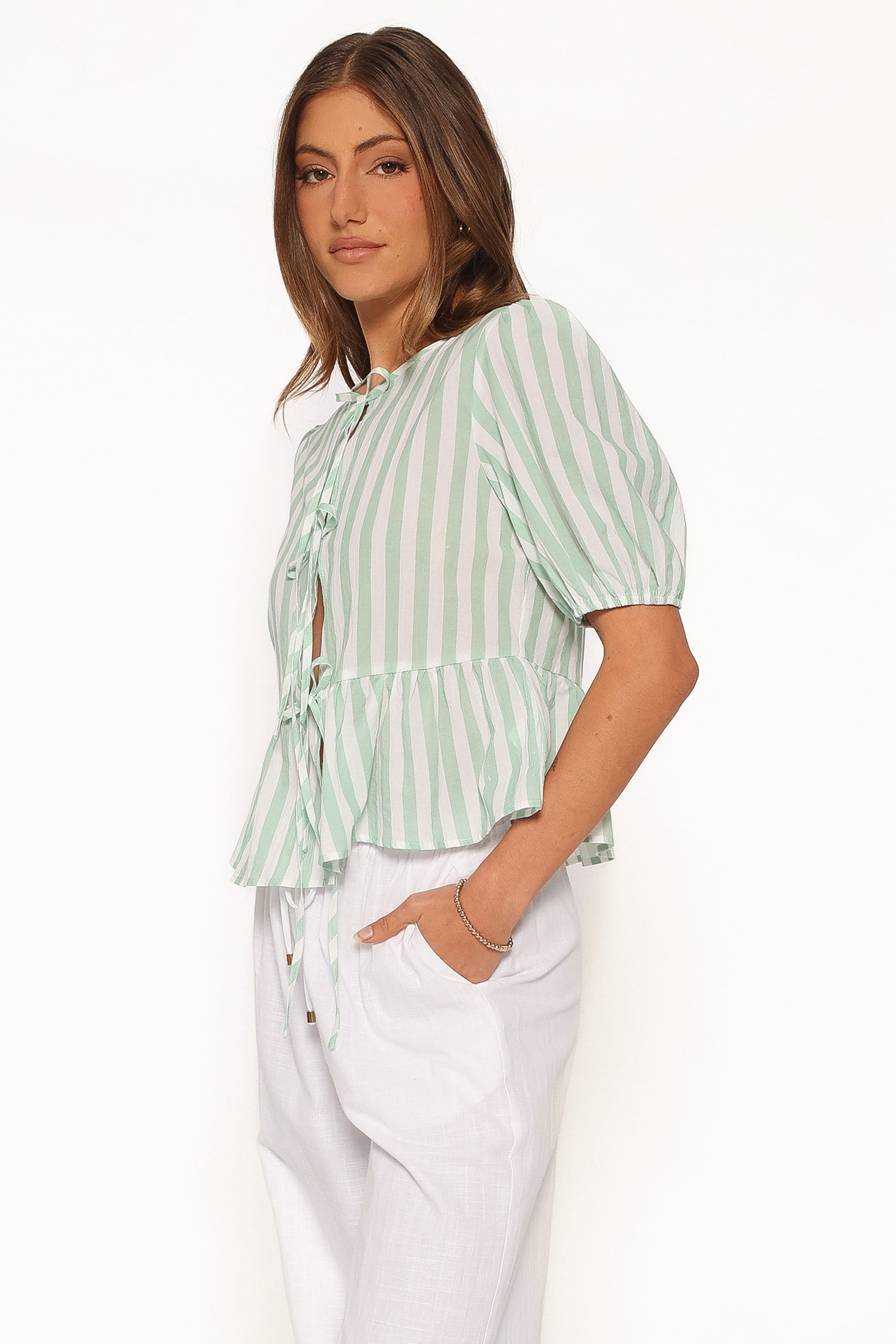 TOPS Doris Top - Green Stripe