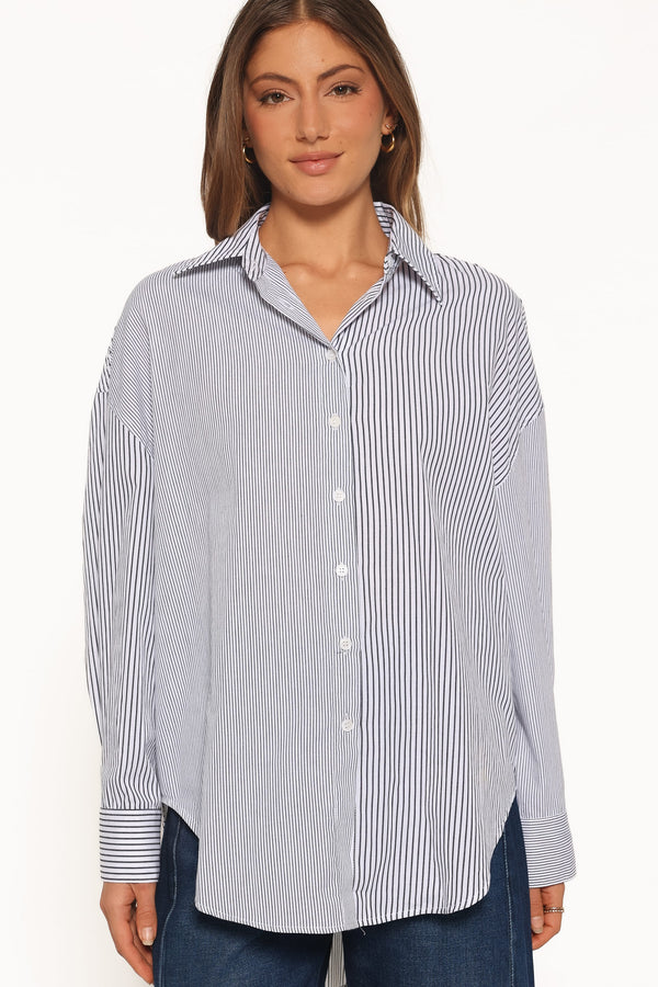 TOPS Elva Oversized Shirt - Black Stripe
