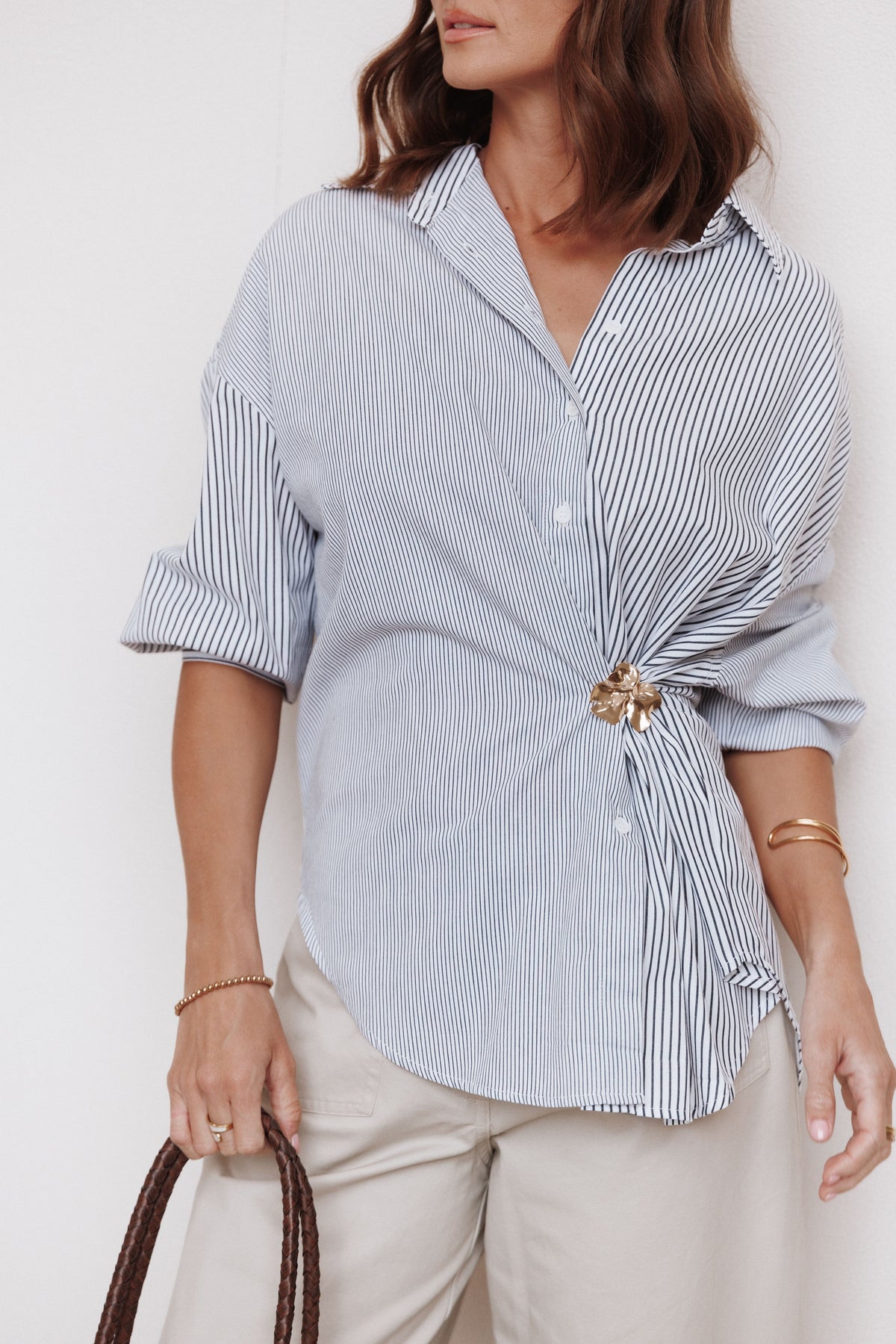 TOPS Elva Oversized Shirt - Black Stripe