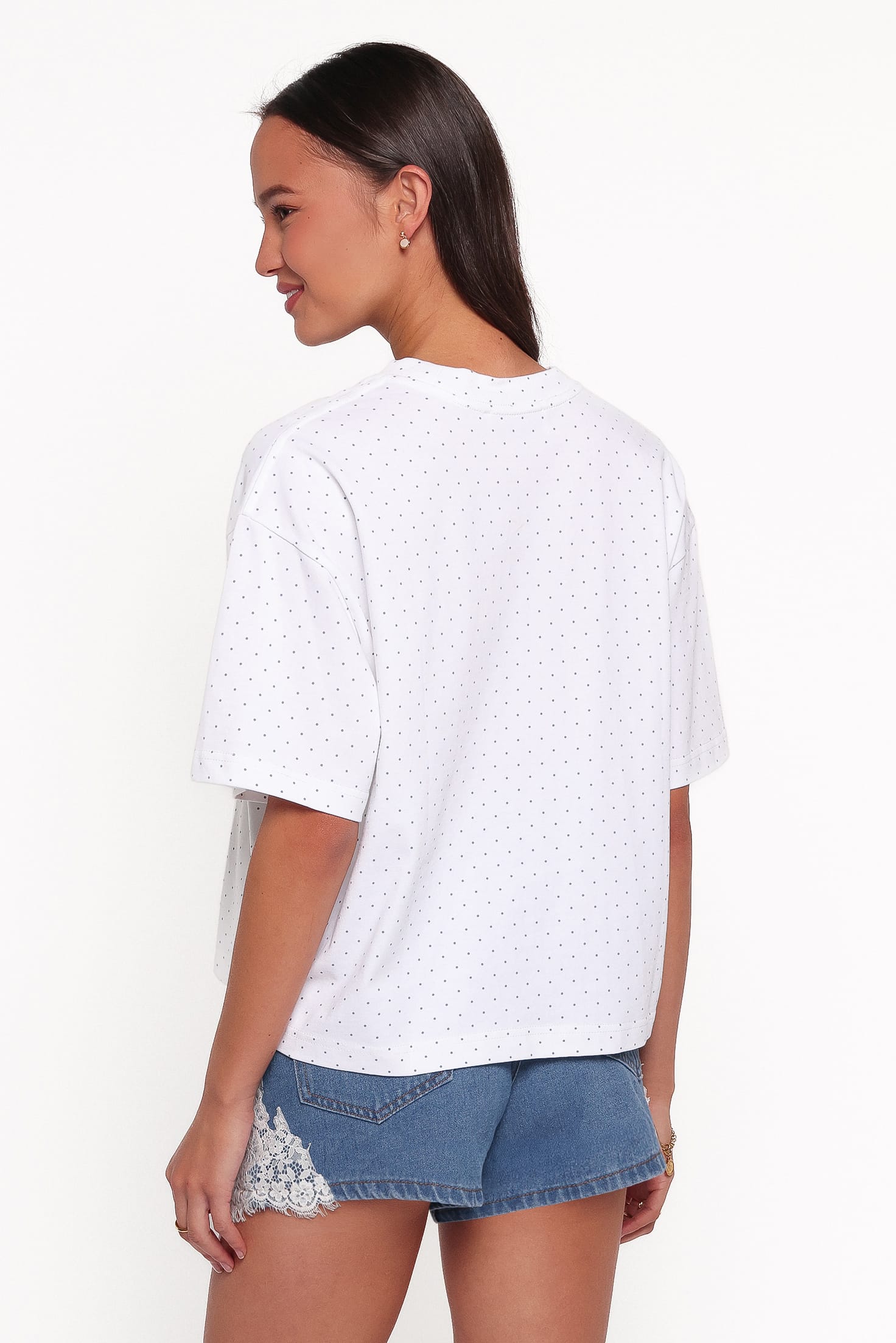TOPS Emilie Graphic Tee - White Dot