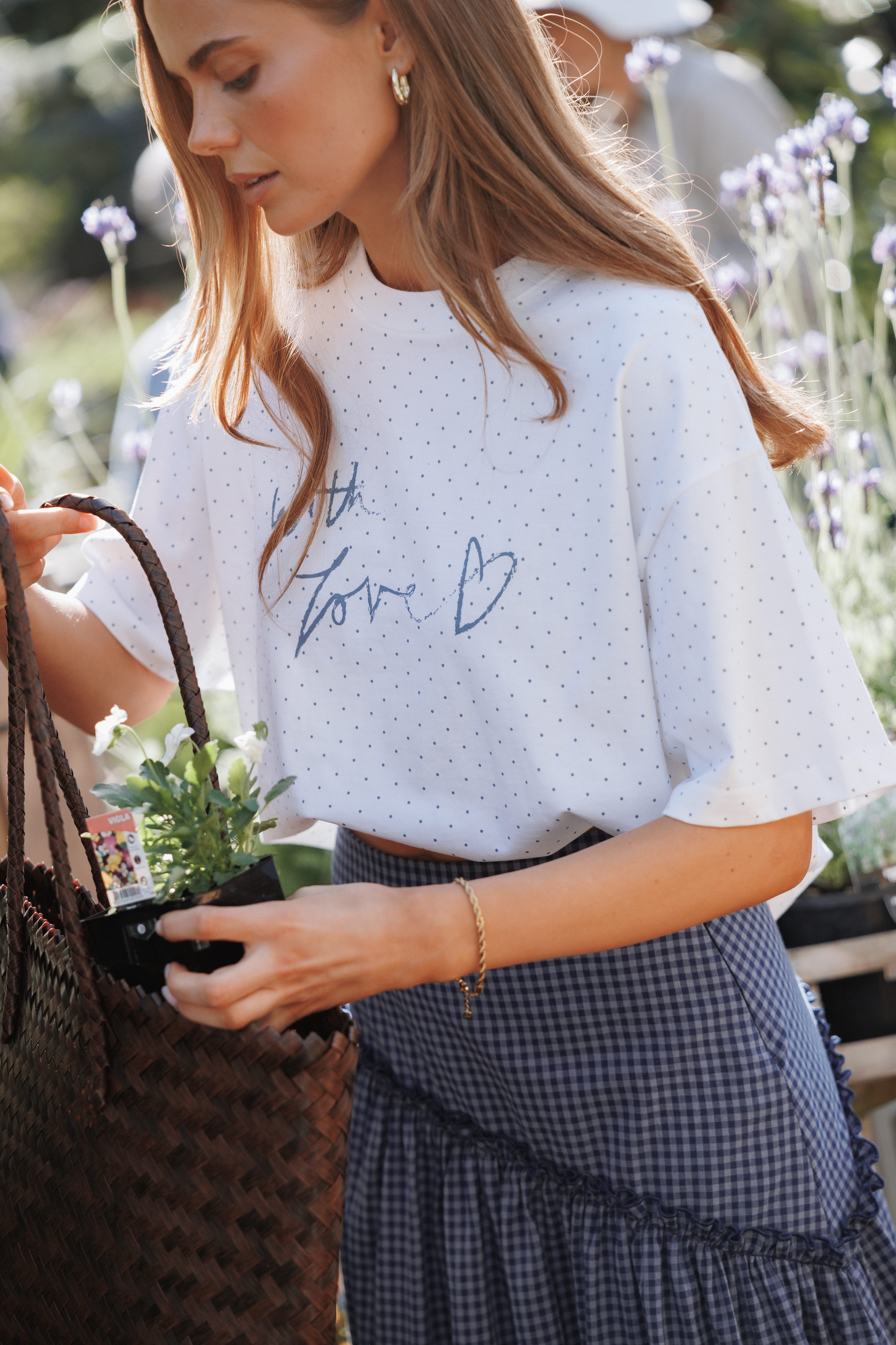 TOPS Emilie Graphic Tee - White Dot