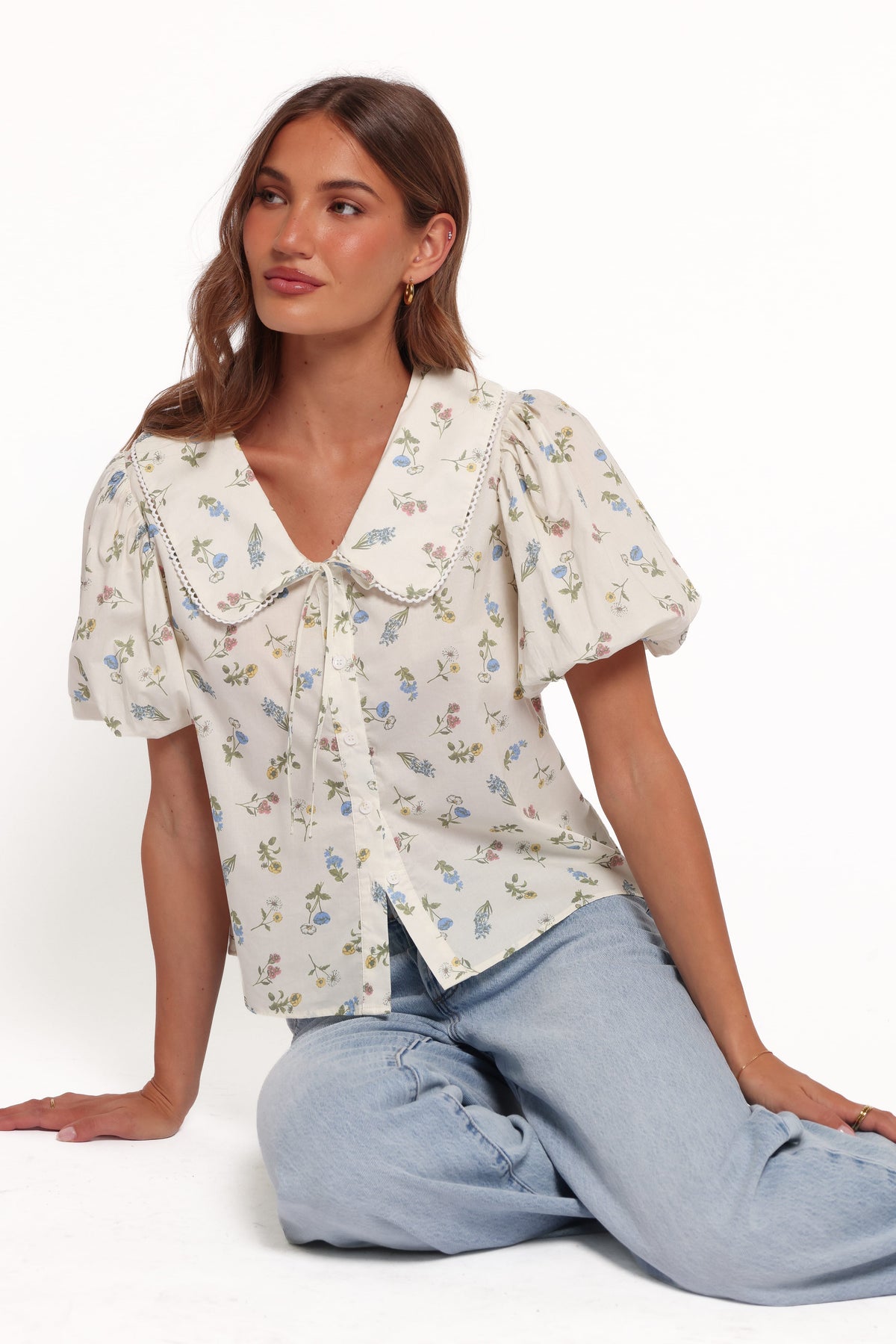 TOPS Indie Top - Cream Floral