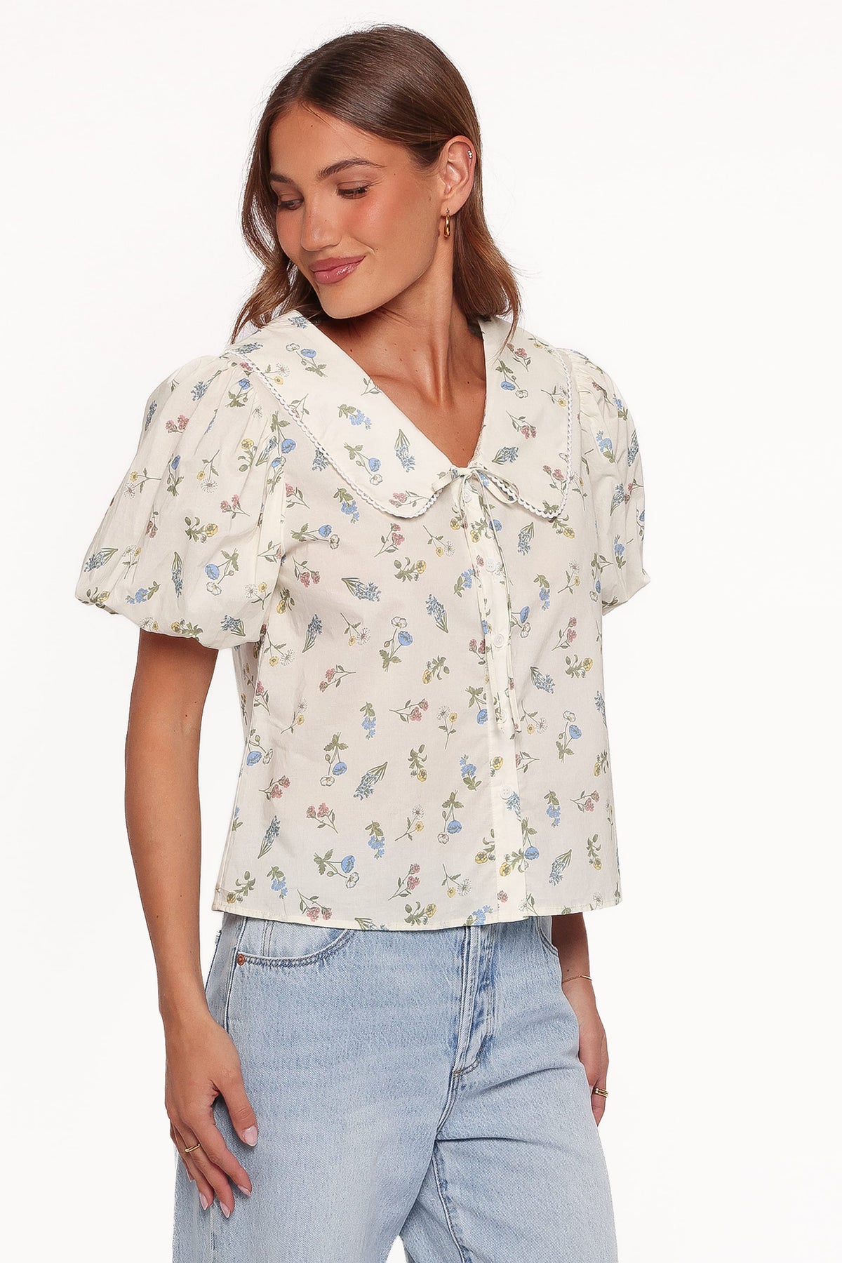 TOPS Indie Top - Cream Floral