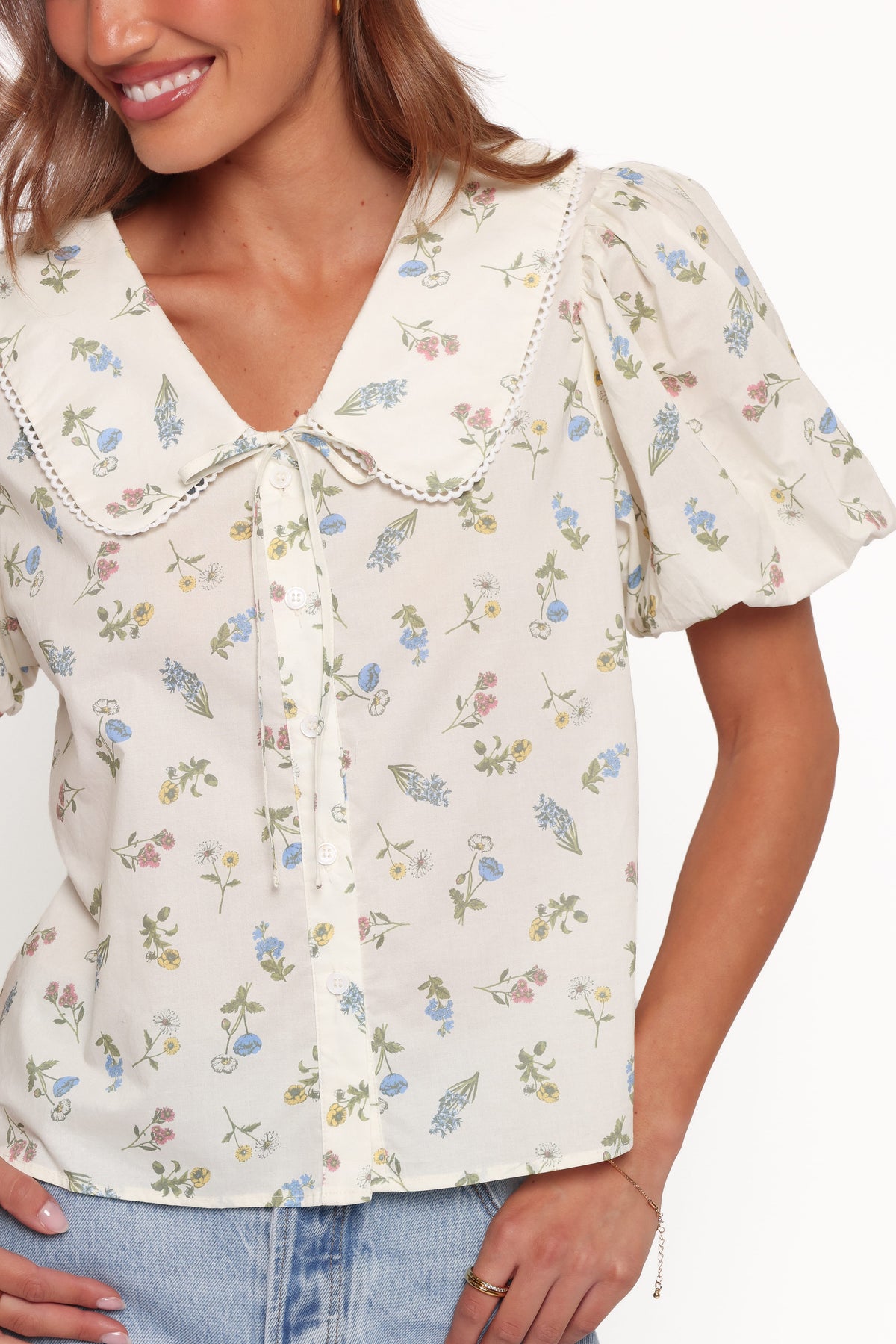 TOPS Indie Top - Cream Floral