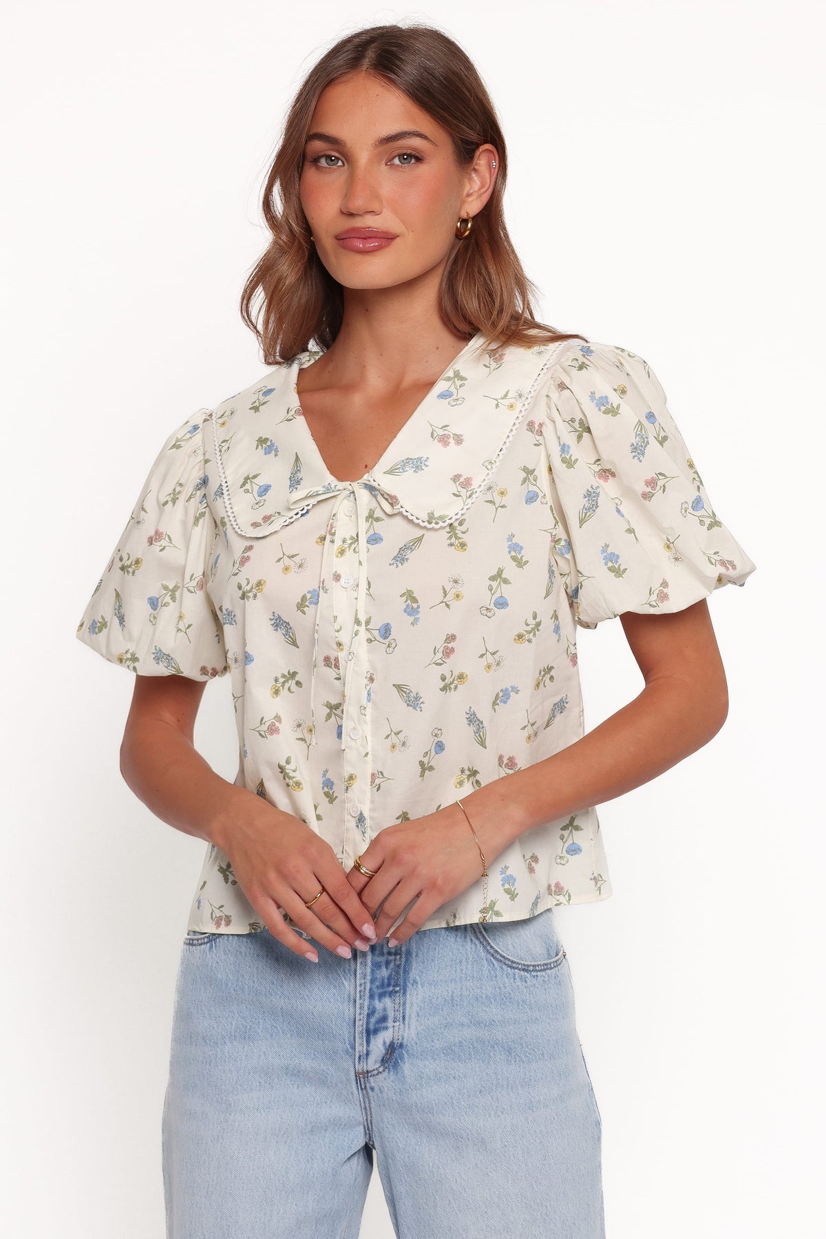 TOPS Indie Top - Cream Floral