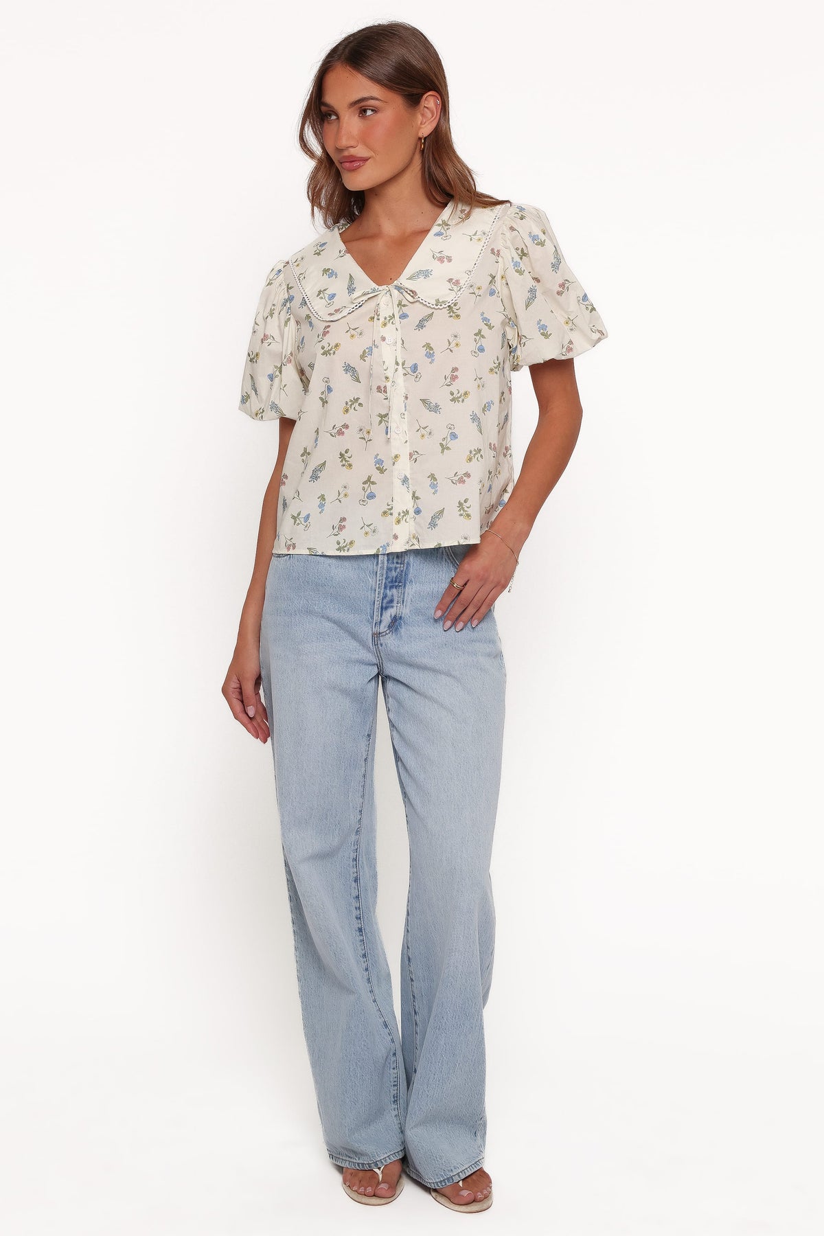 TOPS Indie Top - Cream Floral