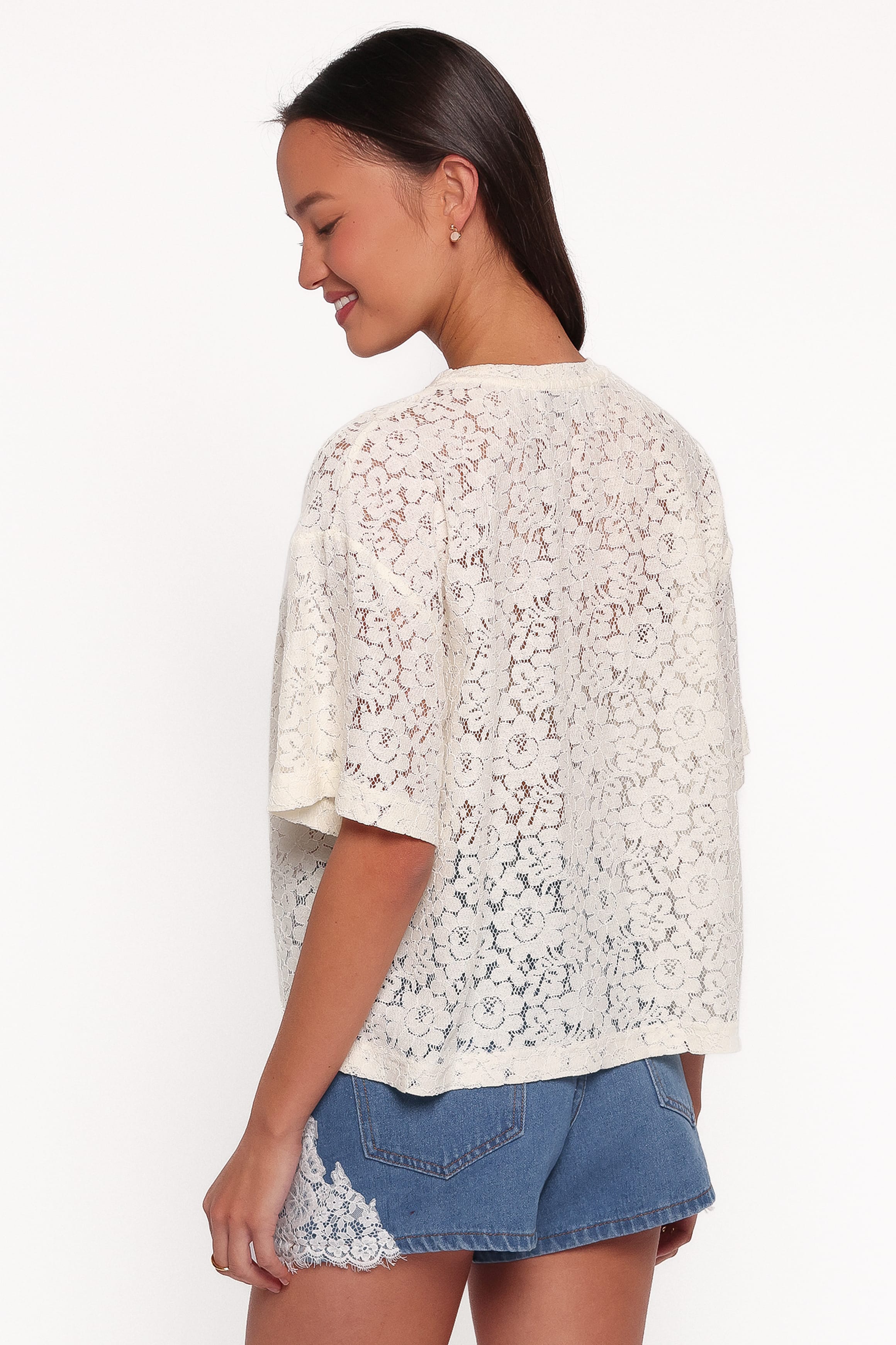 TOPS Indra Lace Tee - Cream