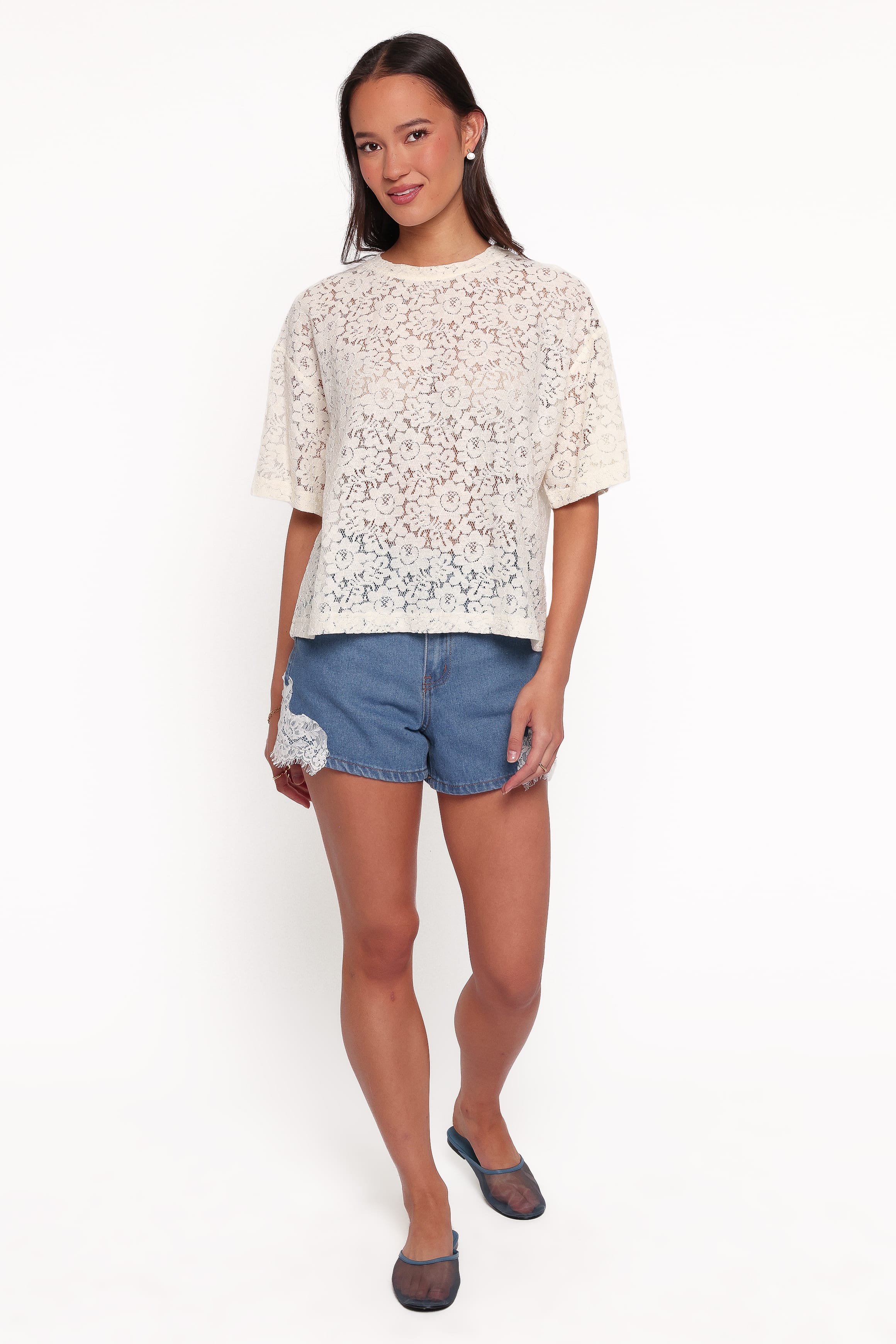 TOPS Indra Lace Tee - Cream