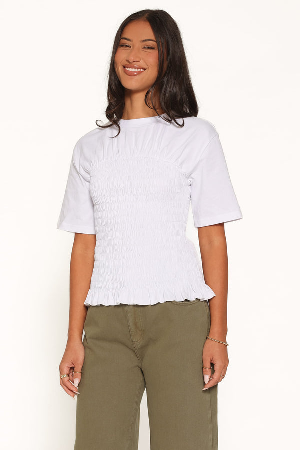 TOPS Jazz Cinched Tee - White