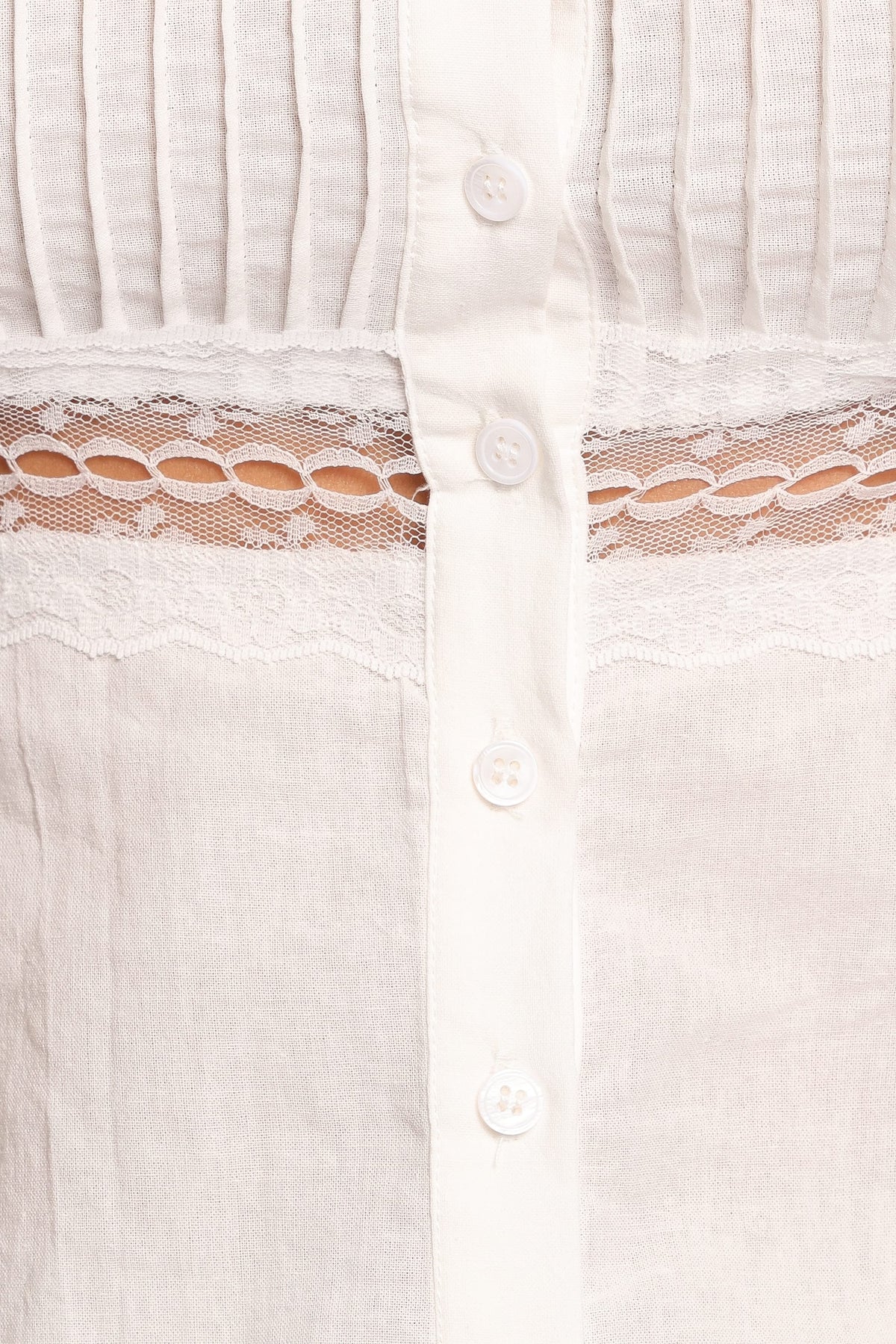 TOPS Kivara Lace Inset Top - White