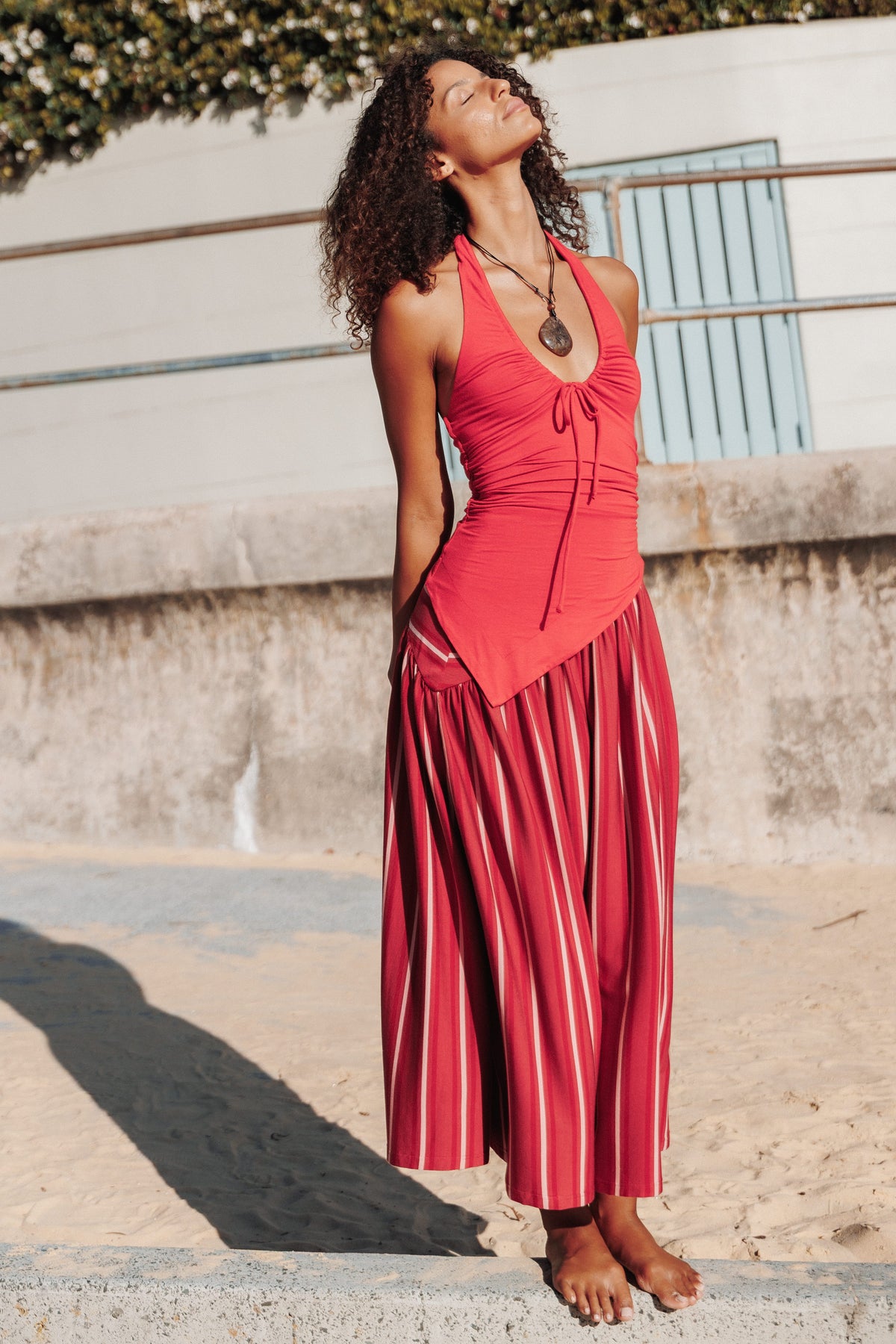 TOPS Lalani Halter Top - Cranberry
