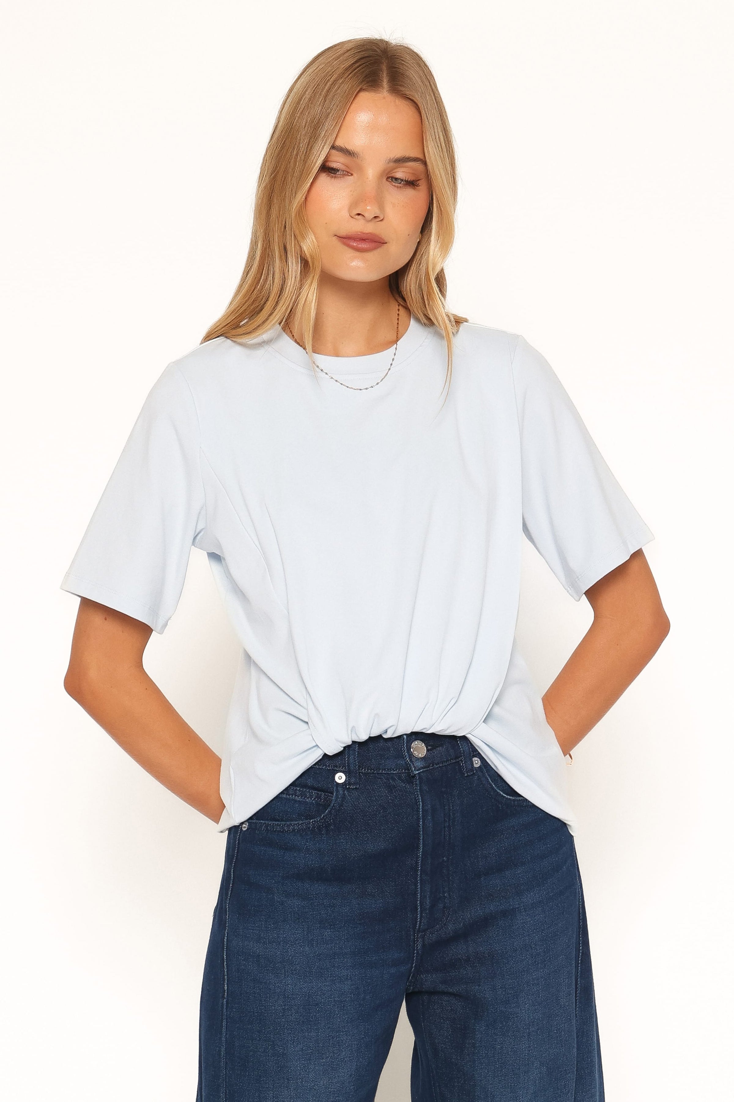 TOPS Landon Knit Top - Pale Blue