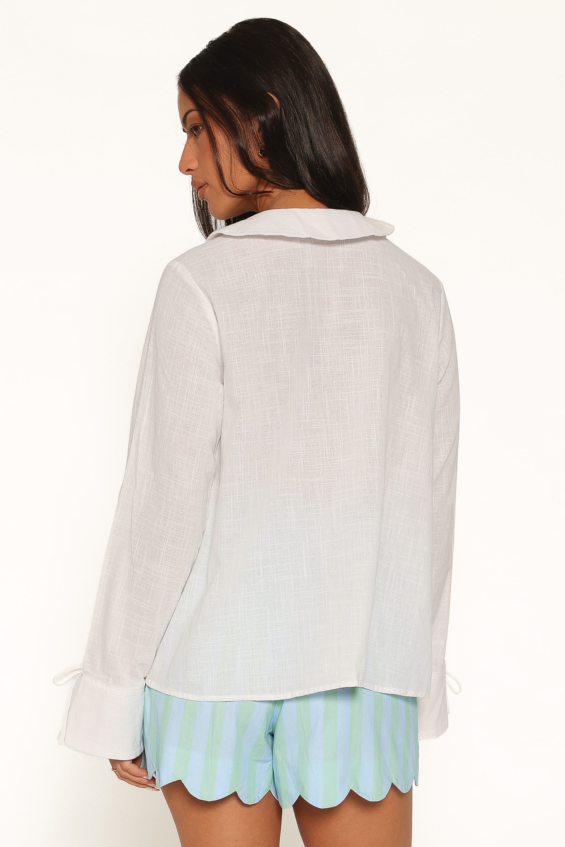 TOPS Liza Tie Front Shirt - White