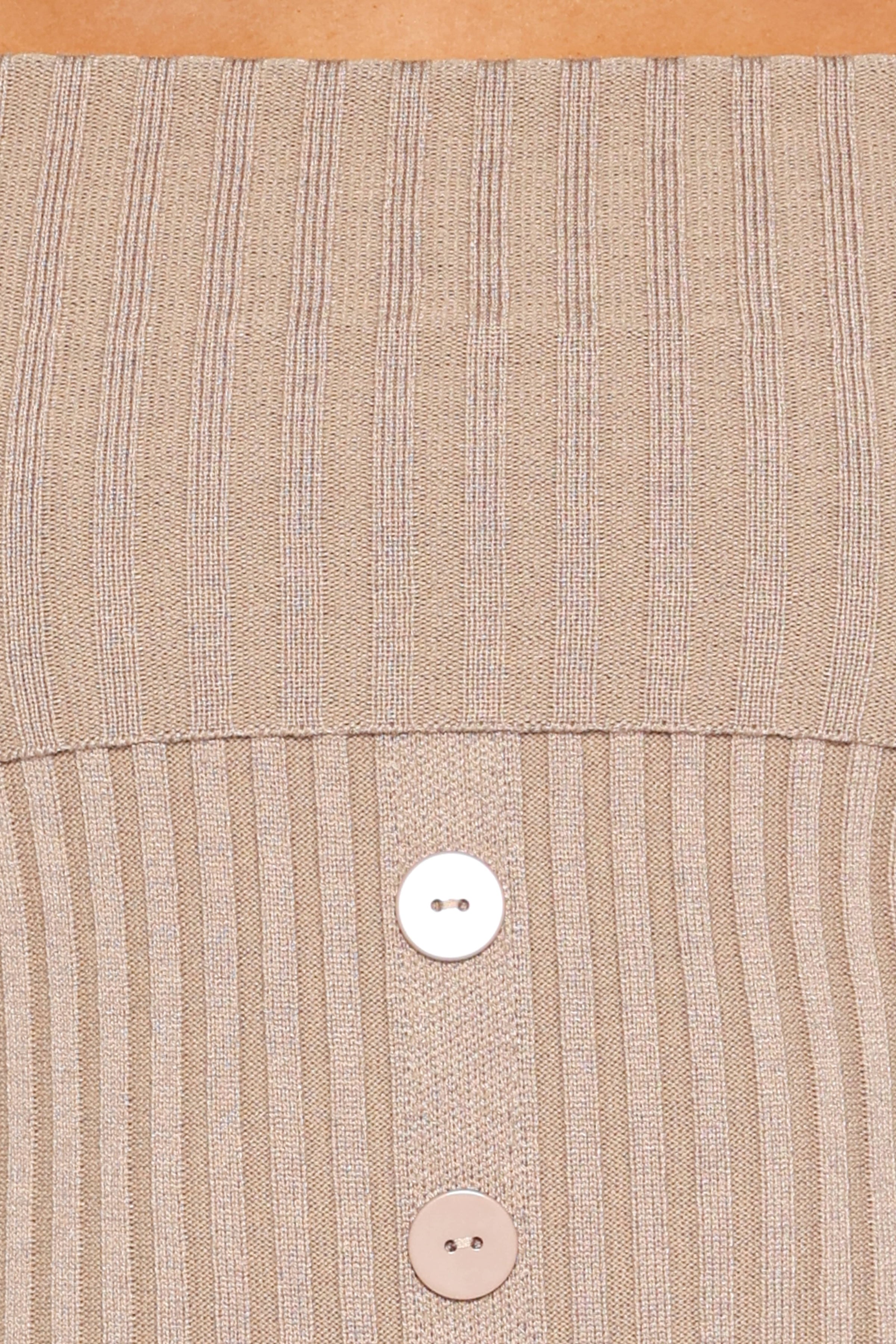 TOPS Lulla Ribbed Off Shoulder Top - Taupe