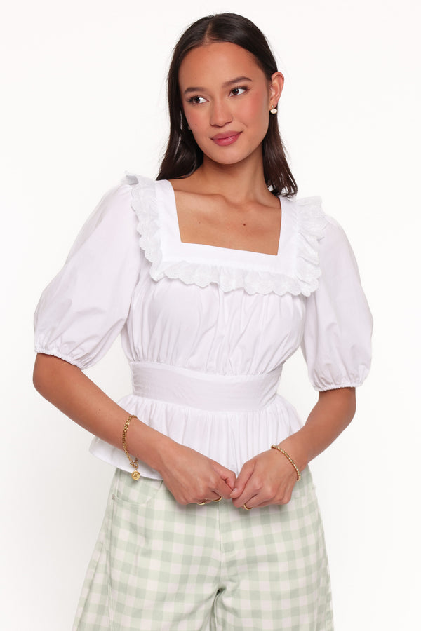TOPS Marcie Puff Sleeve Top - White