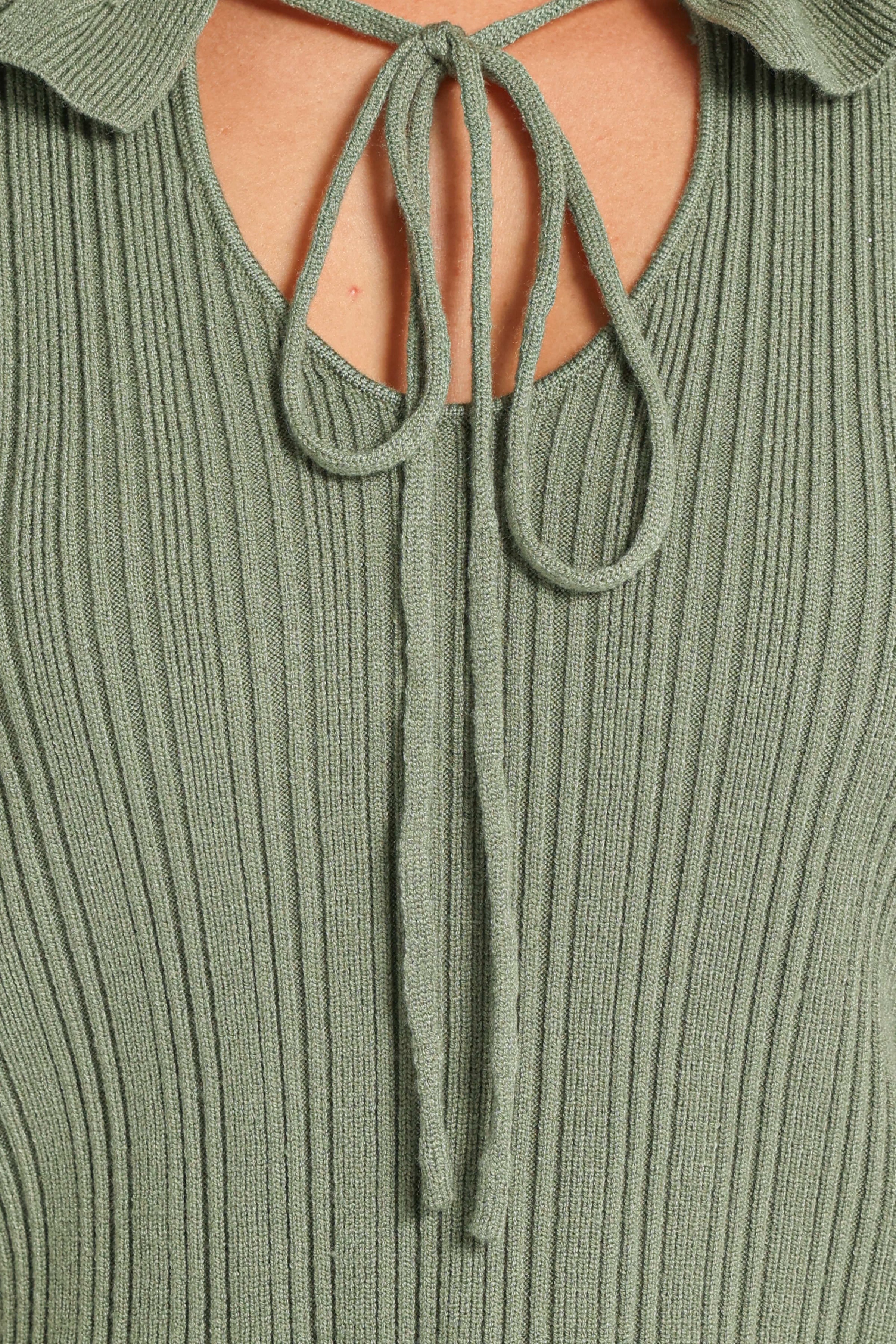 TOPS Mari Knitted Top - Moss Green