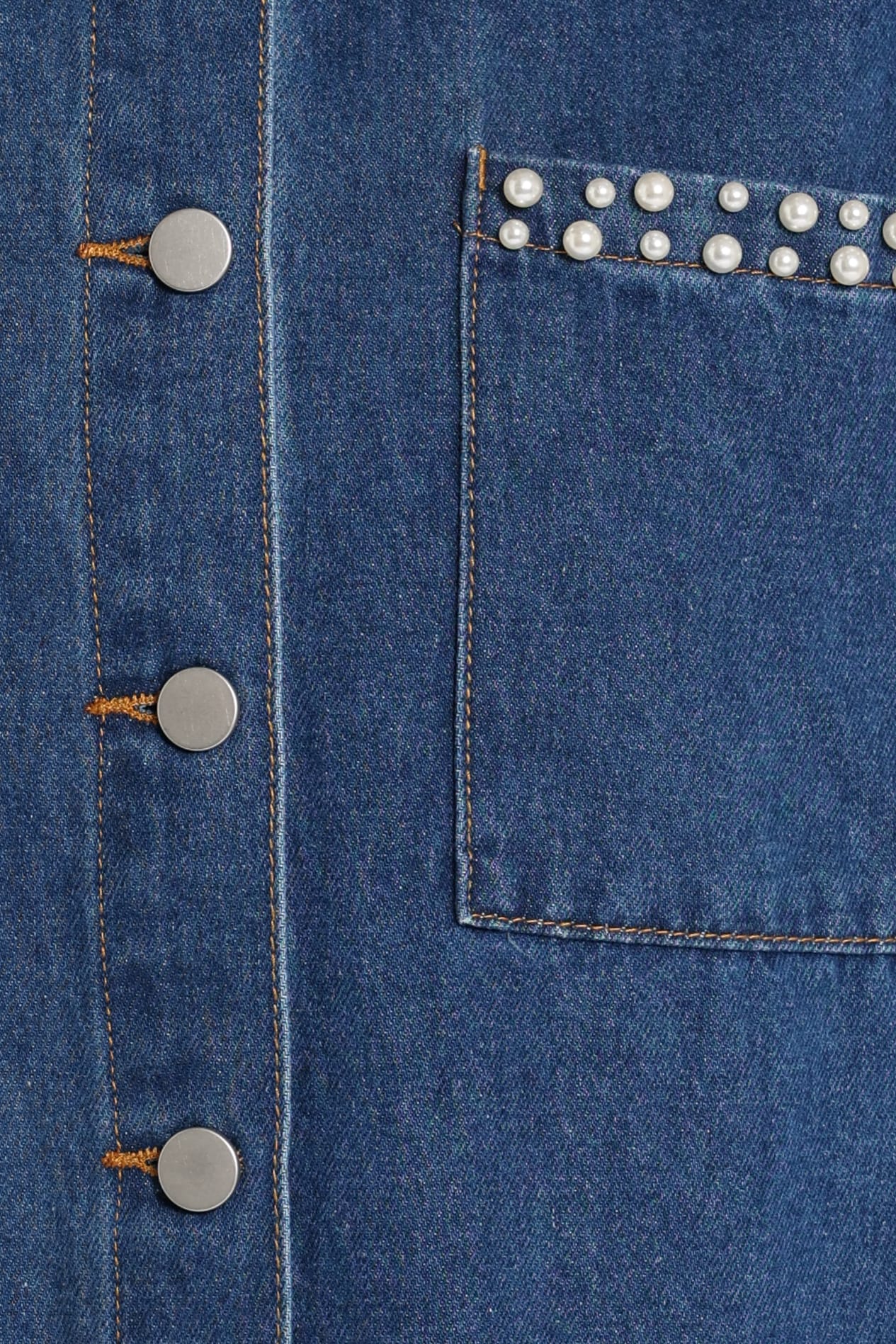 TOPS Mariska Pearl Denim Shirt - Indigo