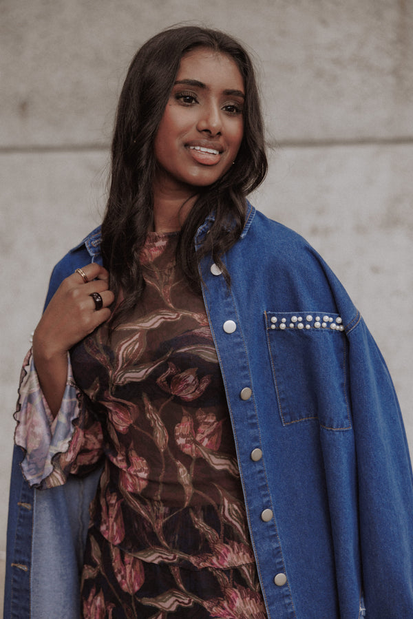 TOPS Mariska Pearl Denim Shirt - Indigo