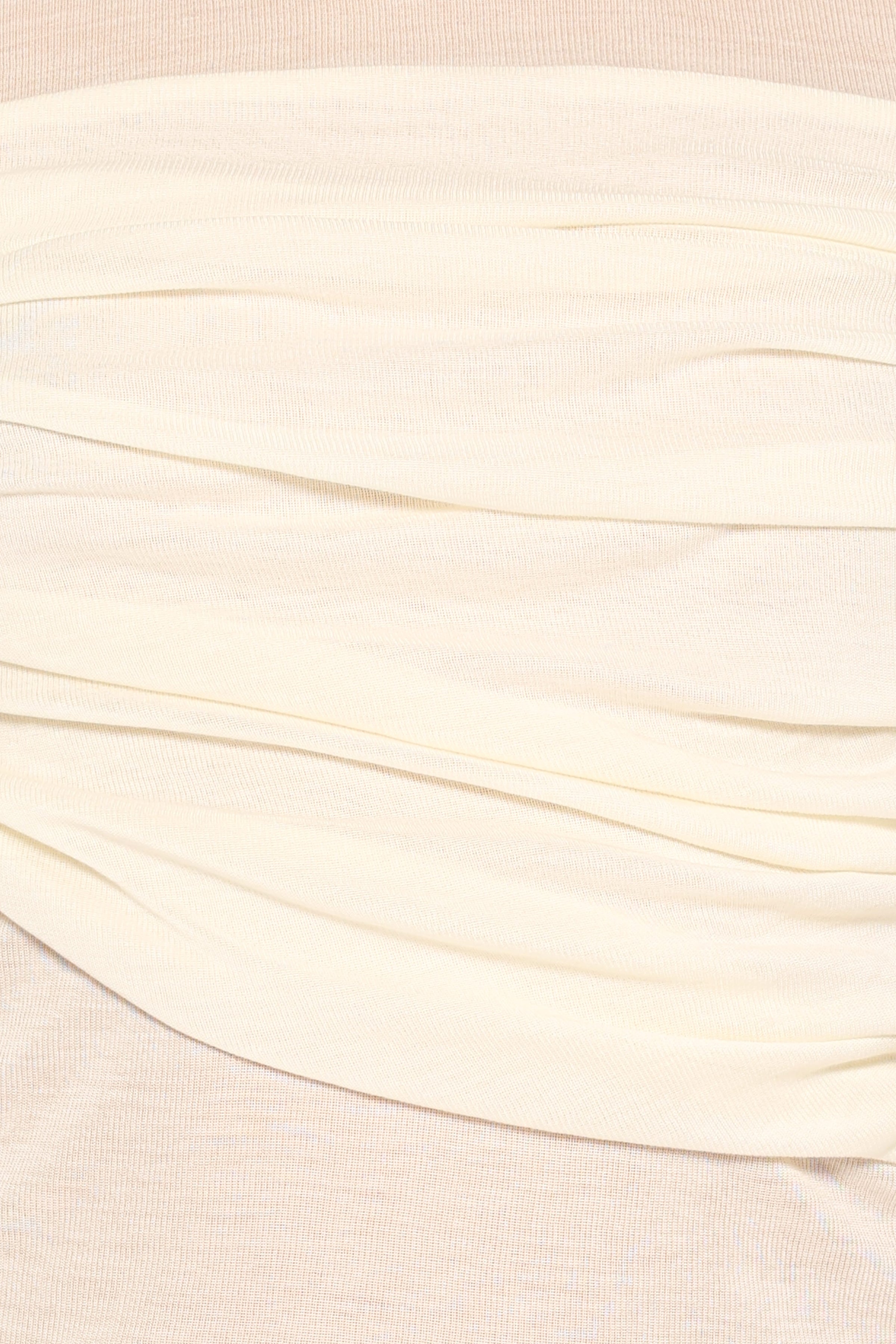 TOPS Minerva Sheer Panel Gathered Top - Cream