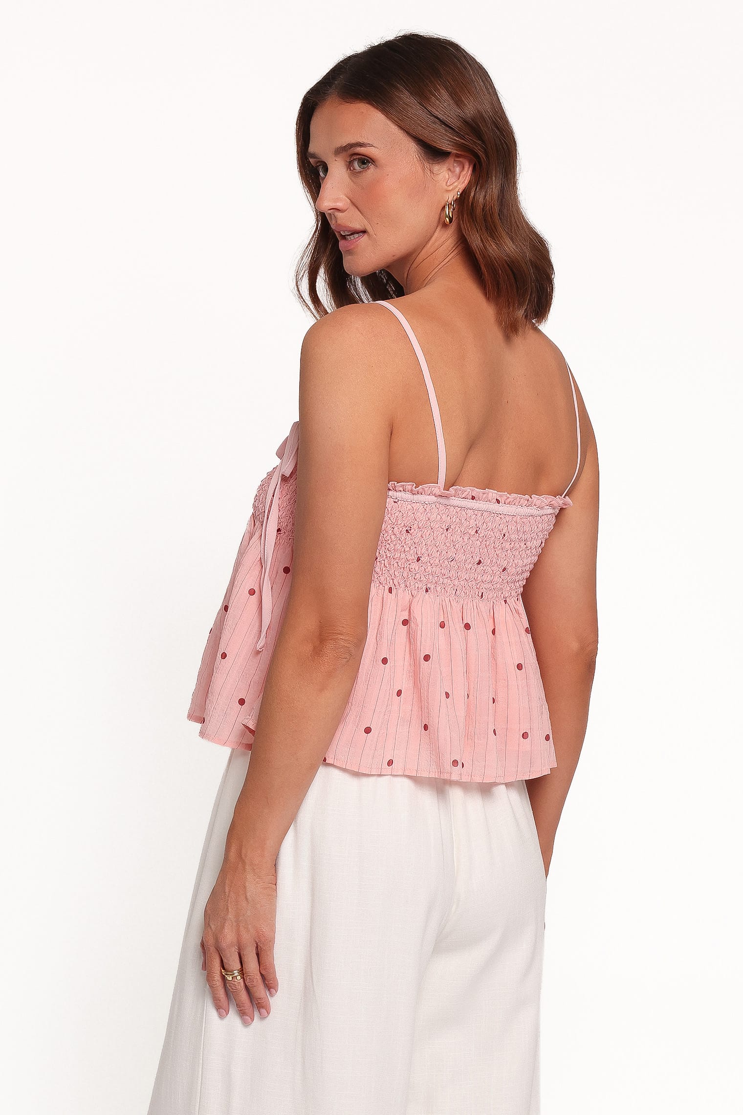 TOPS Mireille Baby Doll Top - Pink Dot