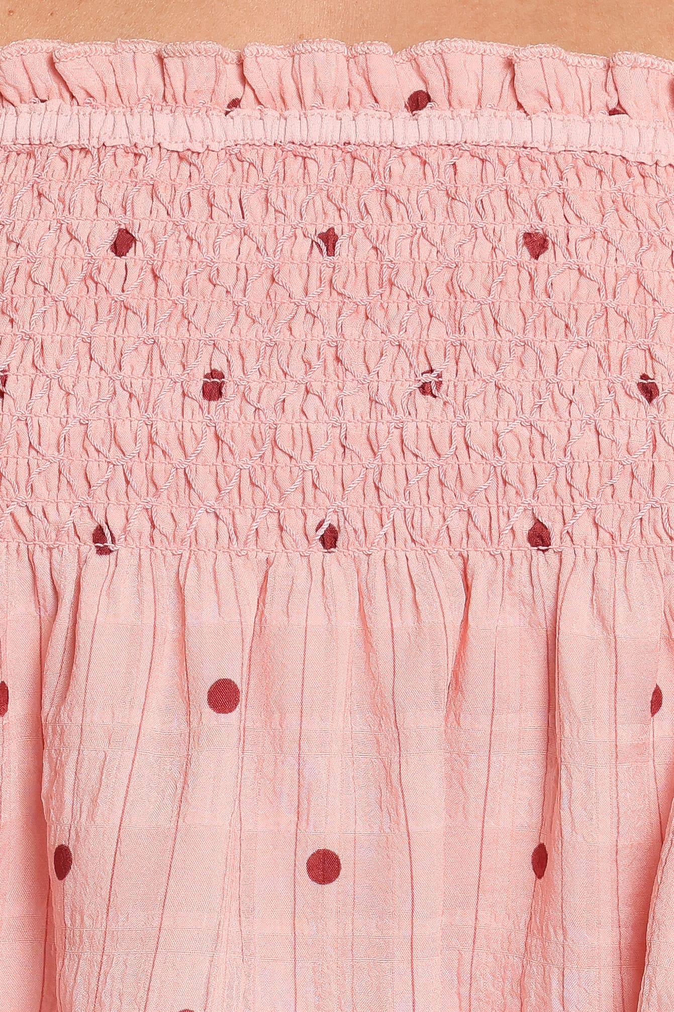 TOPS Mireille Baby Doll Top - Pink Dot